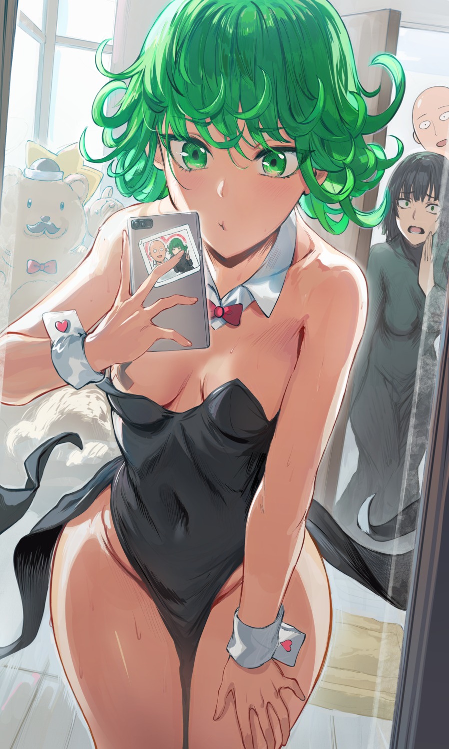 breasts dress fubuki_(one_punch_man) hews no_bra nopan one_punch_man pasties saitama tatsumaki_(one_punch_man)