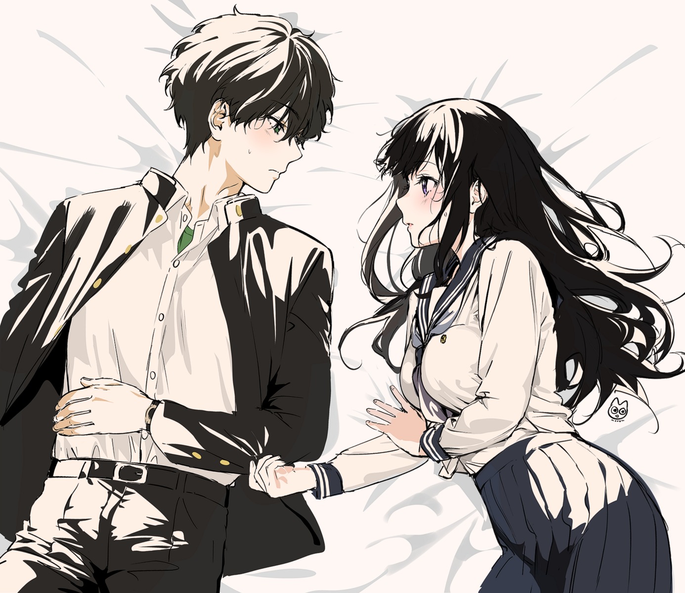 chitanda_eru hyouka mery_(yangmalgage) oreki_houtarou seifuku