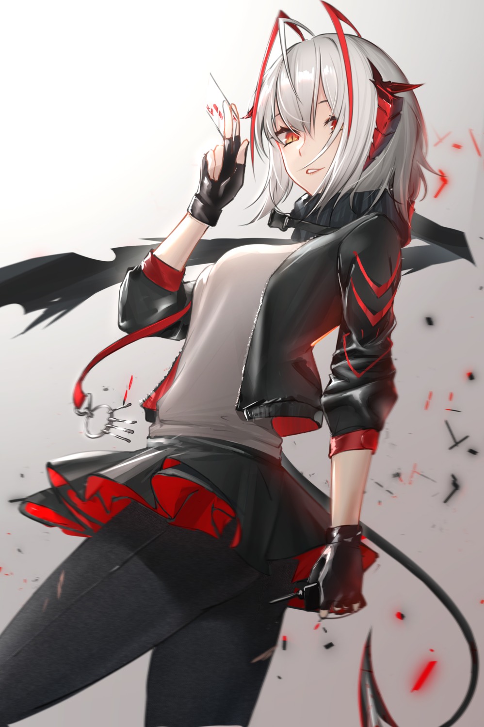 anming arknights horns tail torn_clothes w_(arknights)