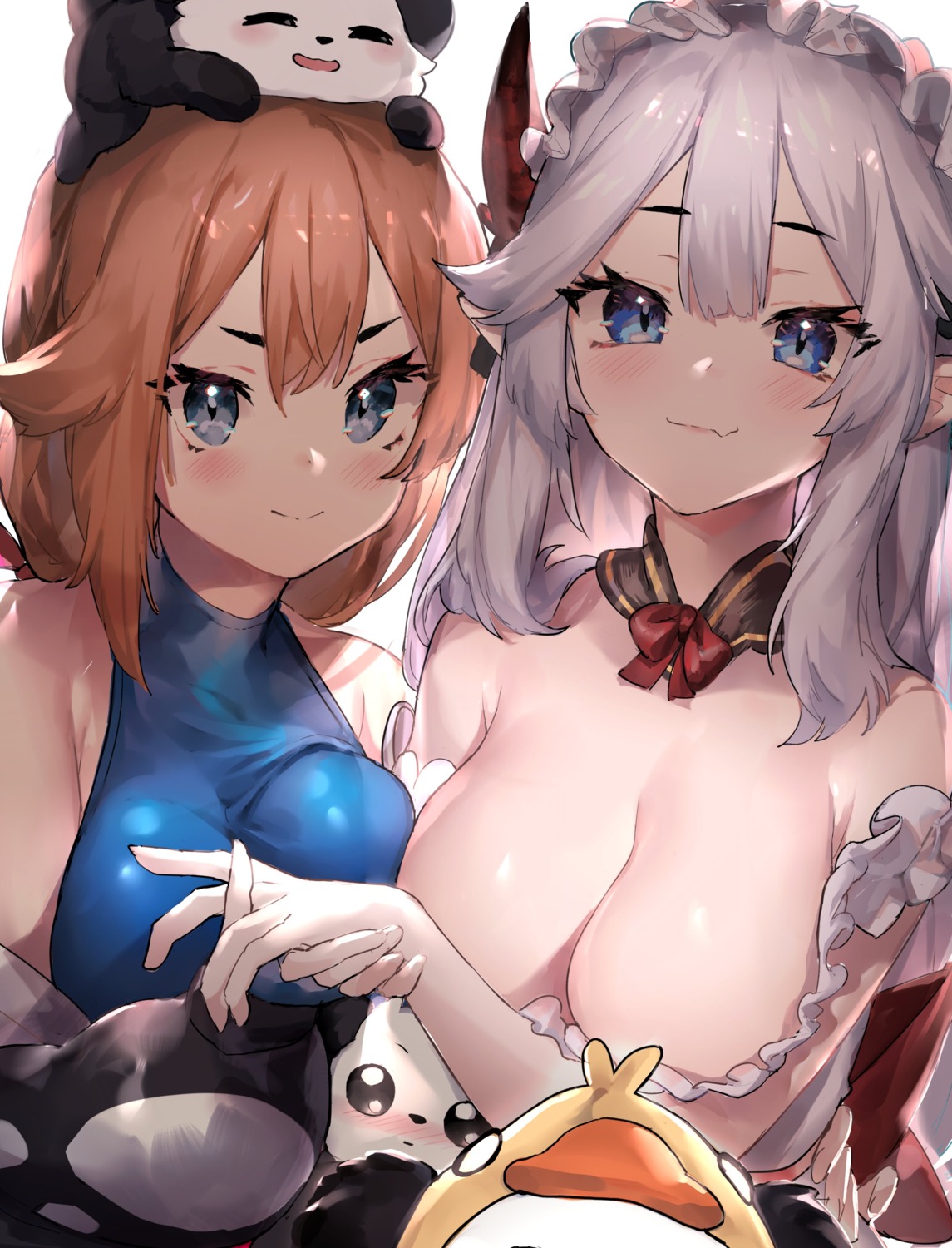 breasts horns neonbeat no_bra pointy_ears samantha_(admiral_bahroo) veibae vshojo