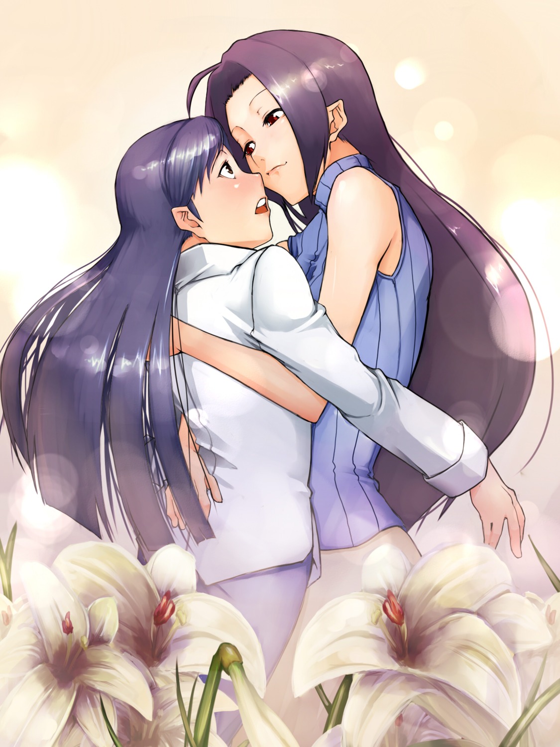 goton kisaragi_chihaya miura_azusa the_idolm@ster yuri