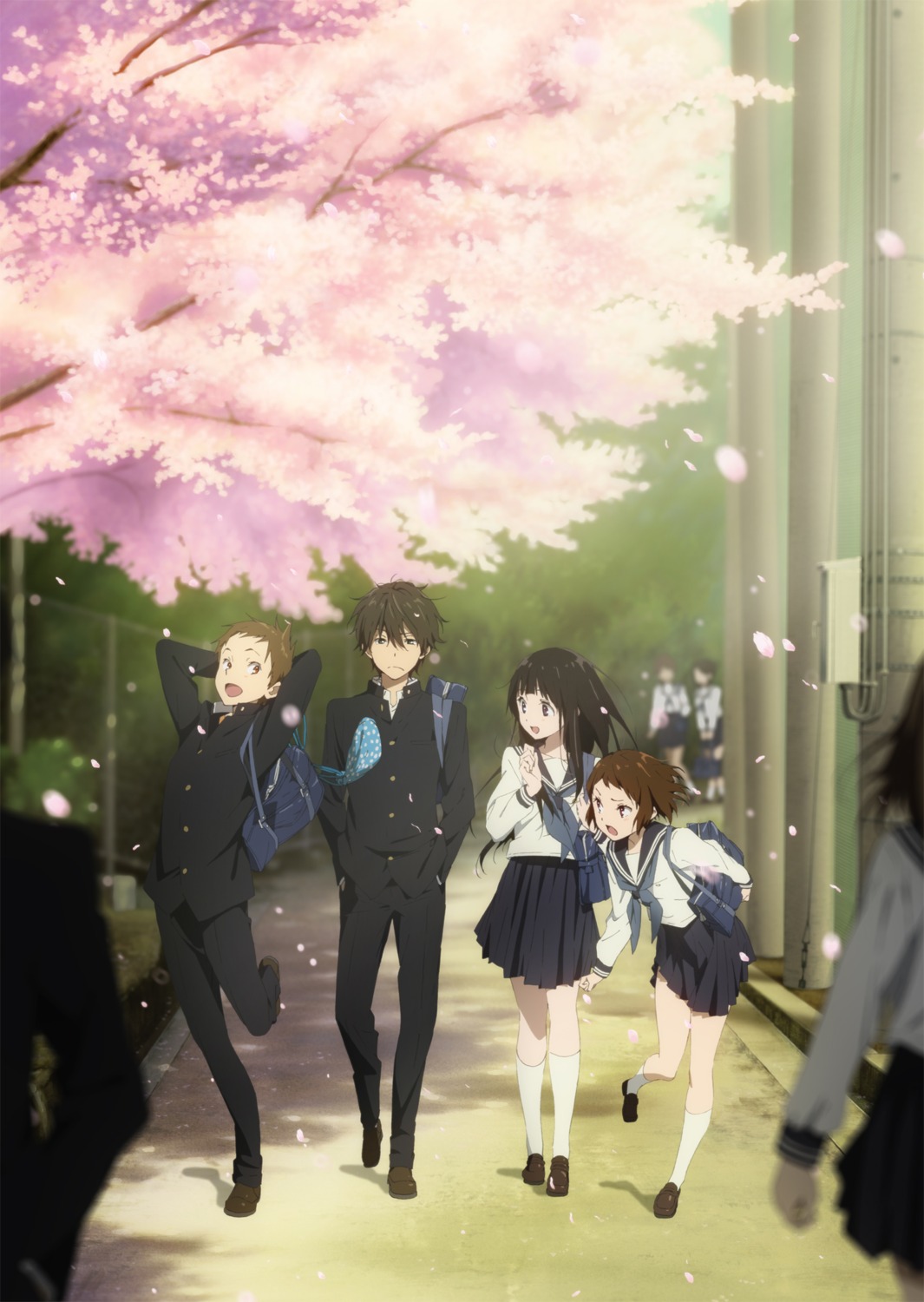 chitanda_eru fukube_satoshi hyouka ibara_mayaka oreki_houtarou seifuku