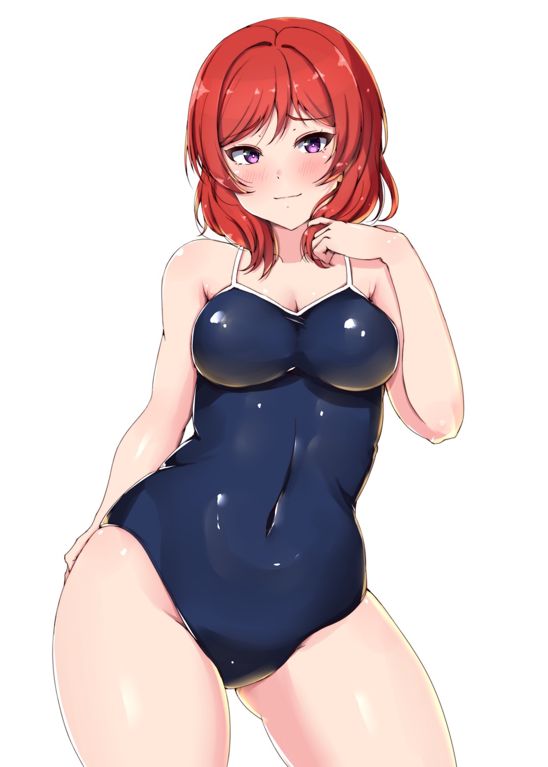 cleavage love_live! nishikino_maki school_swimsuit shinonon_(iso_shino) swimsuits