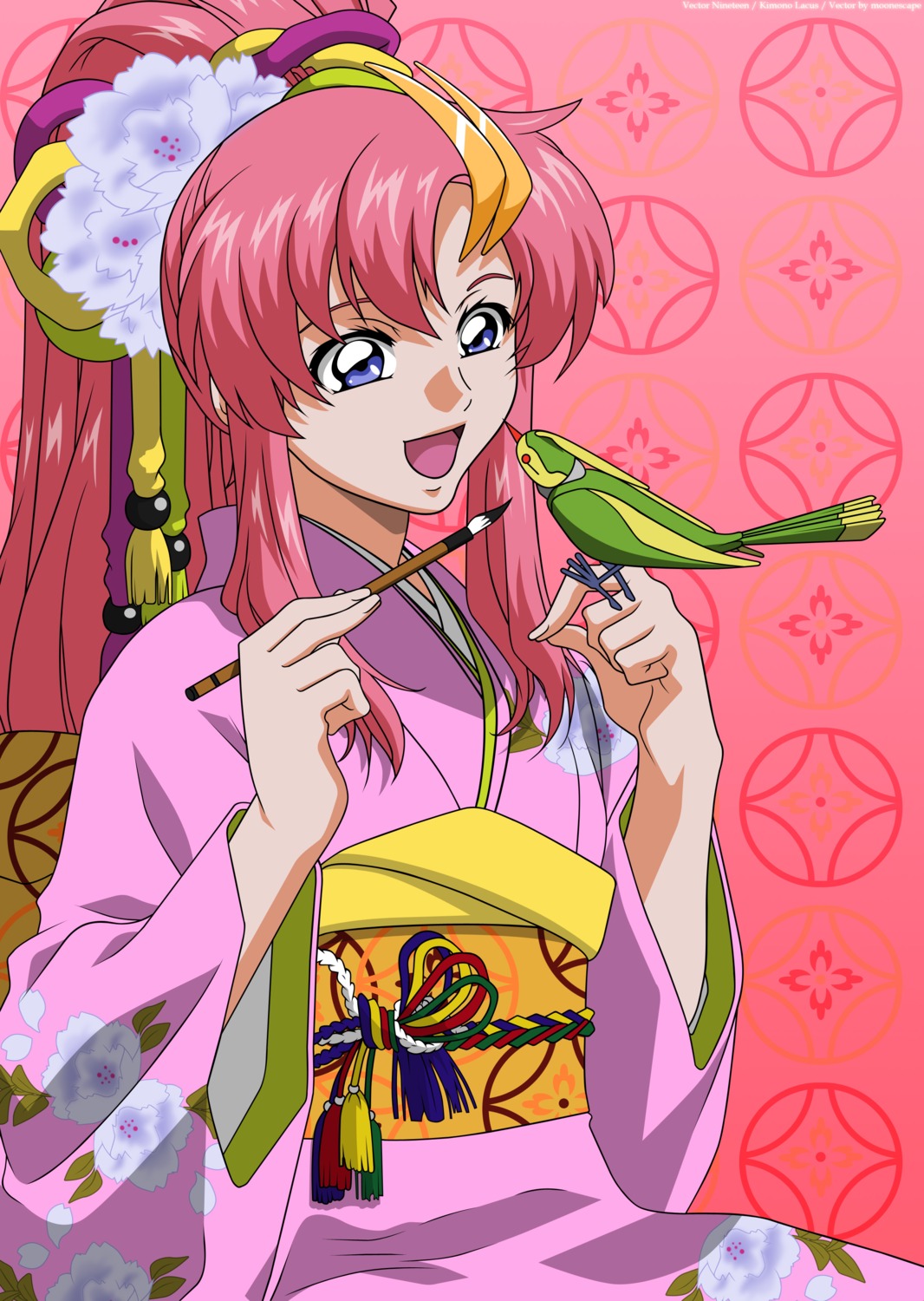 gundam gundam_seed hirai_hisashi kimono lacus_clyne torii