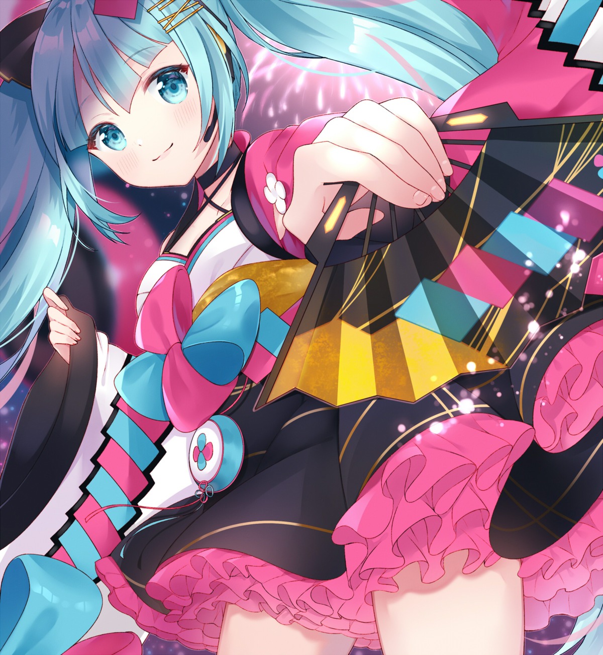 hatsune_miku headphones lolita_fashion magical_mirai vocaloid wa_lolita yuni_(irohasuiroiro)