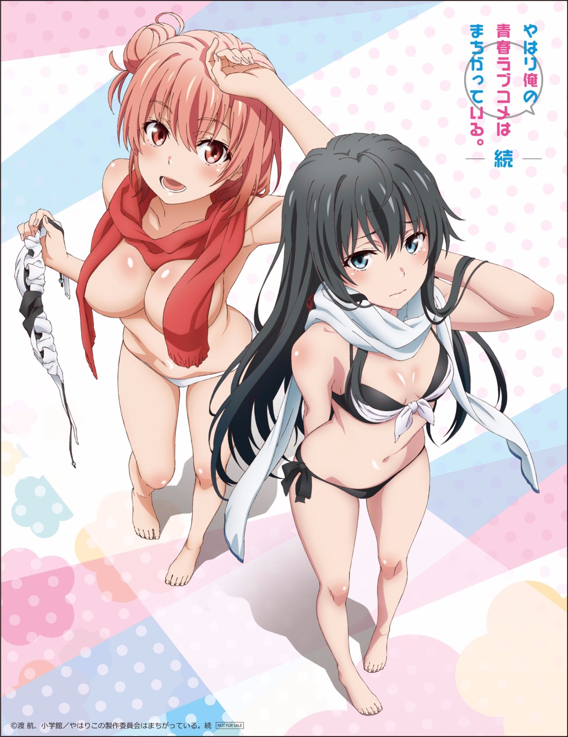 bikini cleavage feet jpeg_artifacts swimsuits tanaka_yuuichi topless yahari_ore_no_seishun_lovecome_wa_machigatteiru. yuigahama_yui yukinoshita_yukino