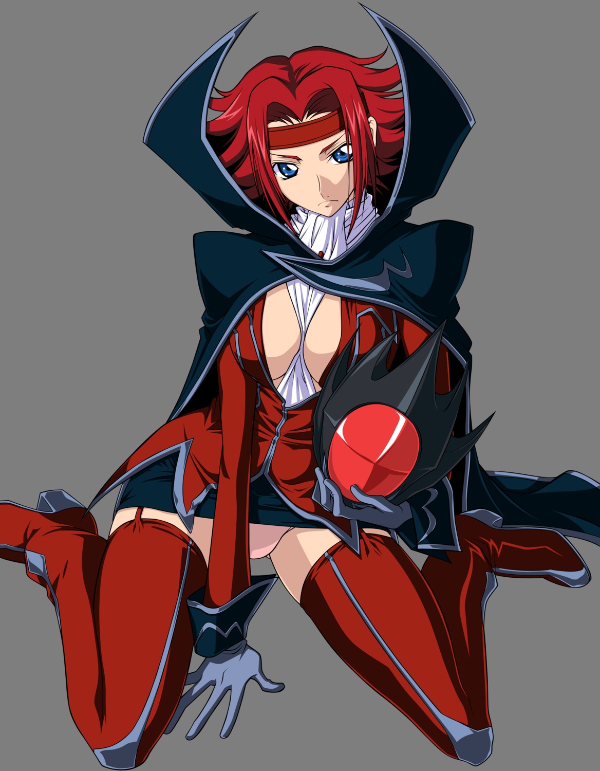 cleavage code_geass kallen_stadtfeld pantsu thighhighs transparent_png vector_trace yokota_mamoru