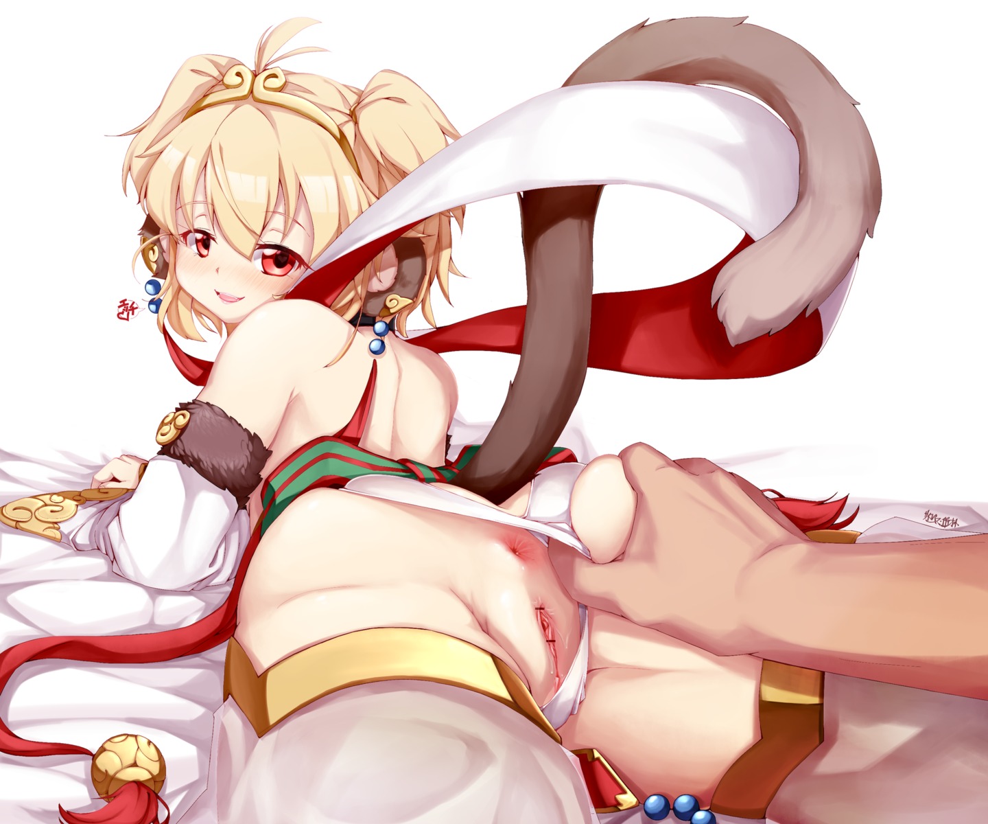 andira_(granblue_fantasy) animal_ears anus ass cameltoe censored granblue_fantasy no_bra psychopath_idiot pussy see_through tail