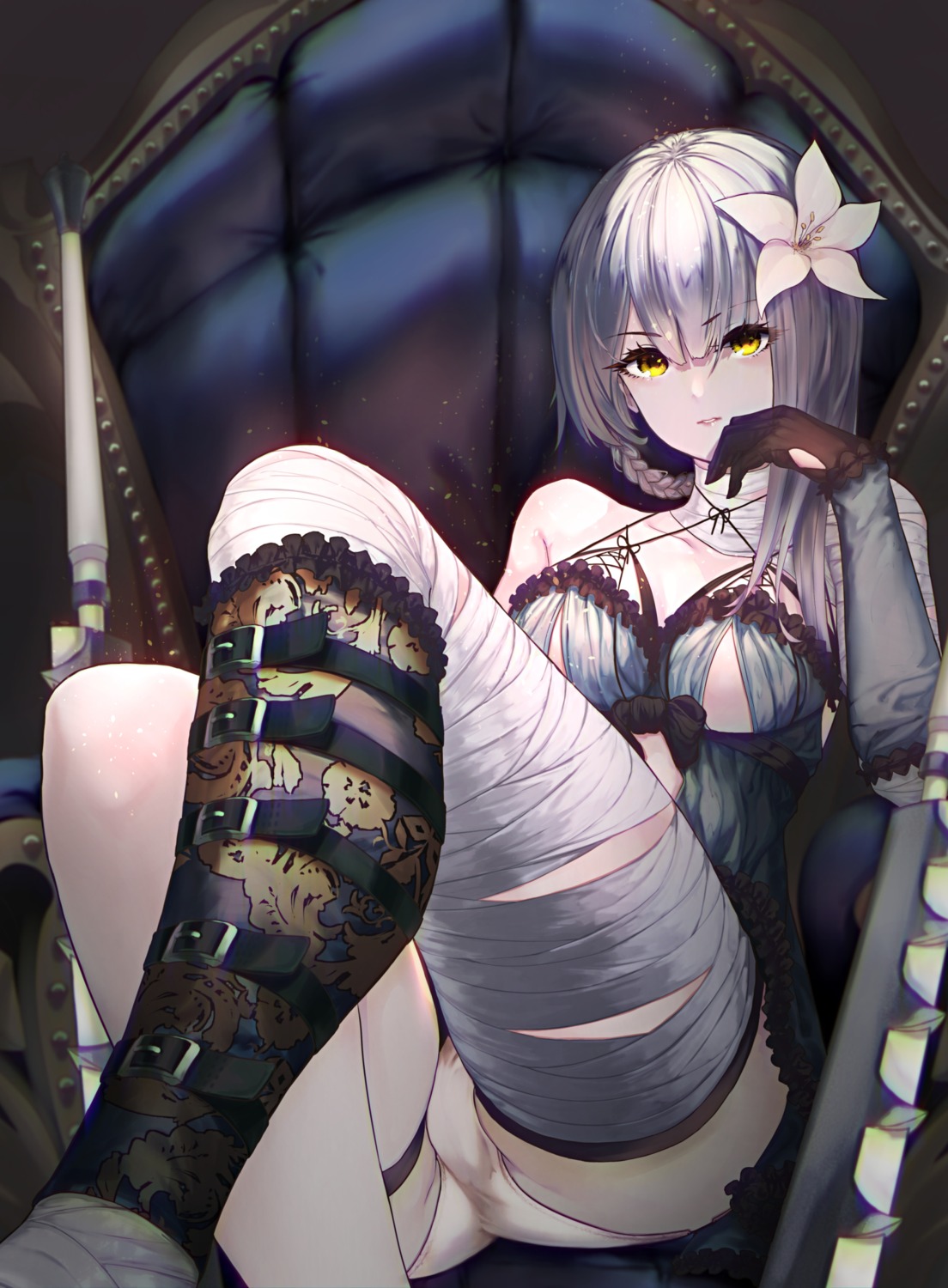 bandages kaine_(nier) lingerie nier nier_replicant ura_illust