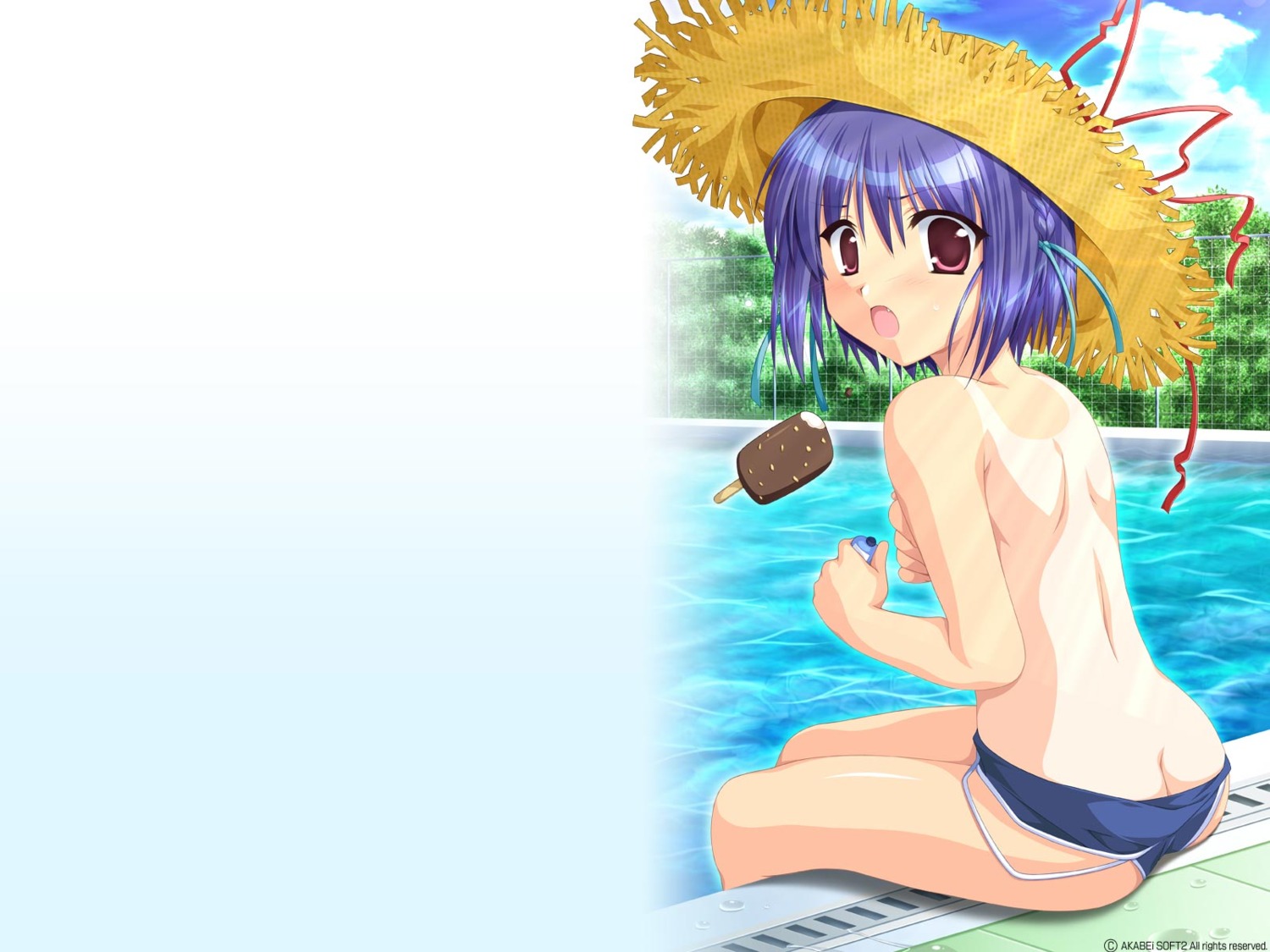 akabeisoft2 alpha breast_hold oone_touka sharin_no_kuni_himawari_no_shoujo swimsuits tan_lines topless wallpaper