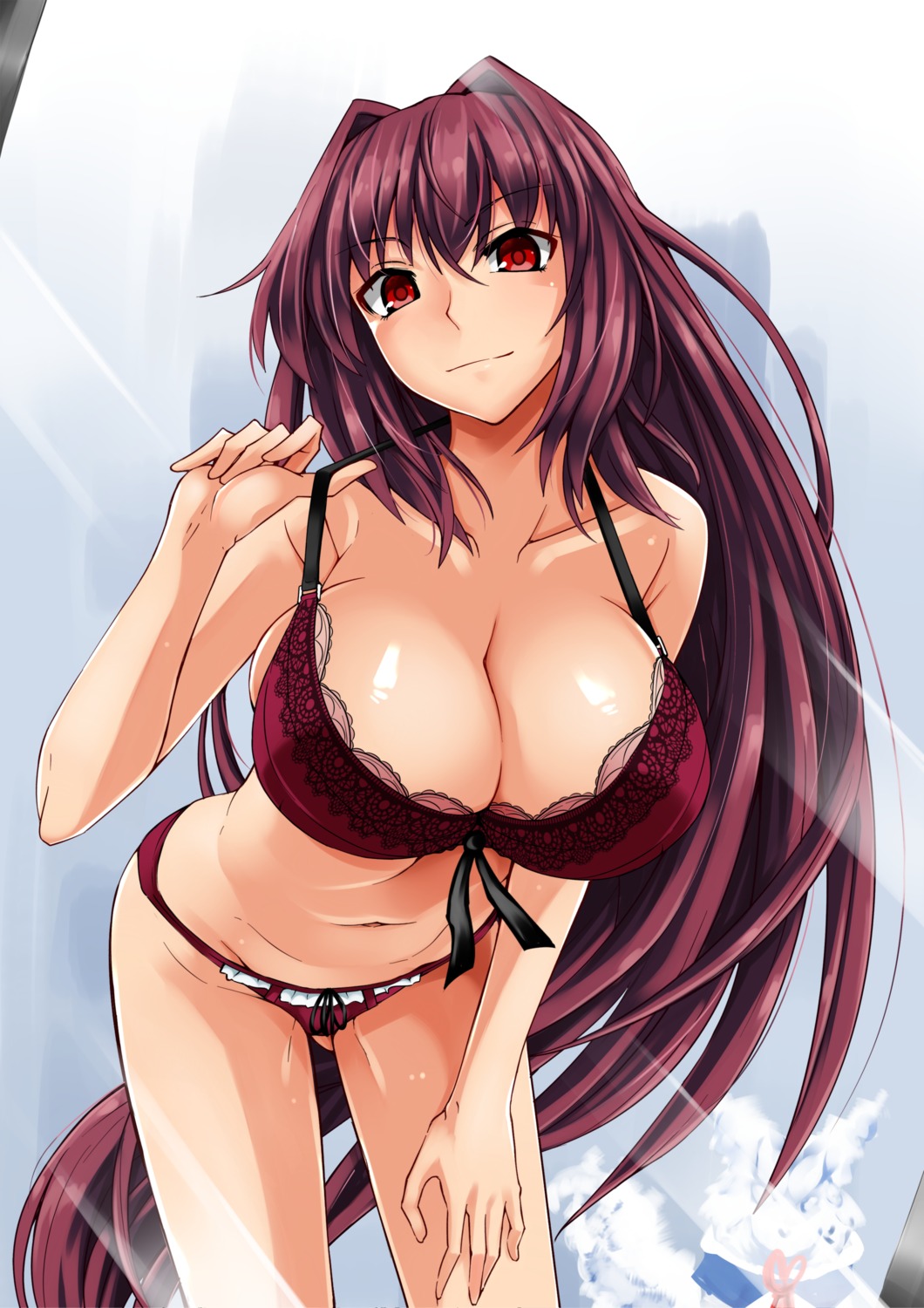 bra cleavage fate/grand_order for-u pantsu scathach_(fate/grand_order)