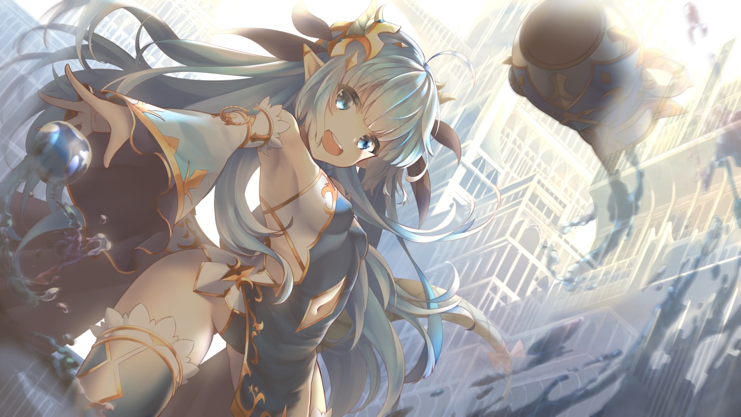 alicia_(schrdingerscat) erect_nipples king's_raid lilia_(king's_raid) pointy_ears tail thighhighs