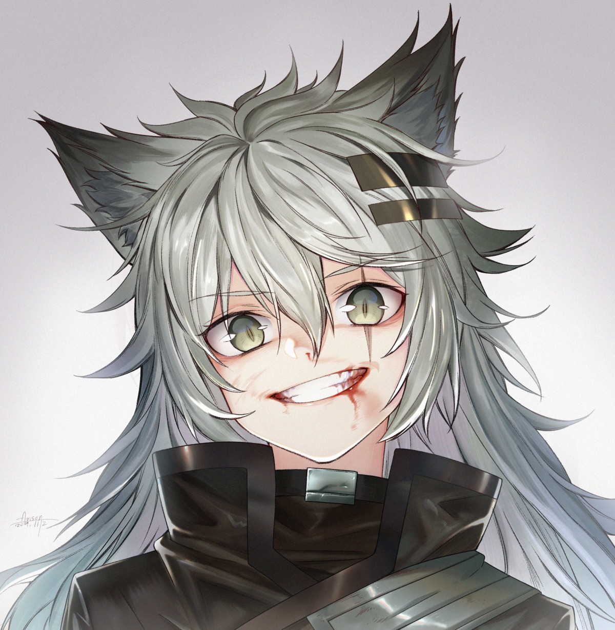 animal_ears anson_(13686564308) arknights blood lappland_(arknights)