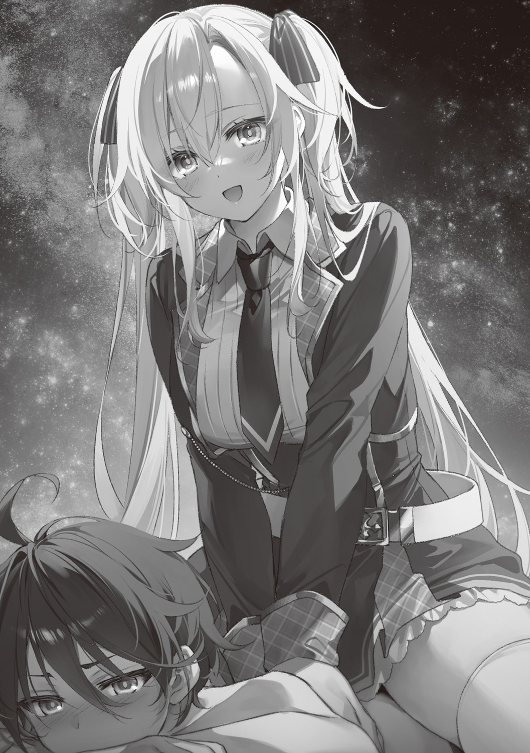 leonis_death_magnus monochrome regina_mercedes seifuku seiken_gakuin_no_maken_tsukai thighhighs toosaka_asagi