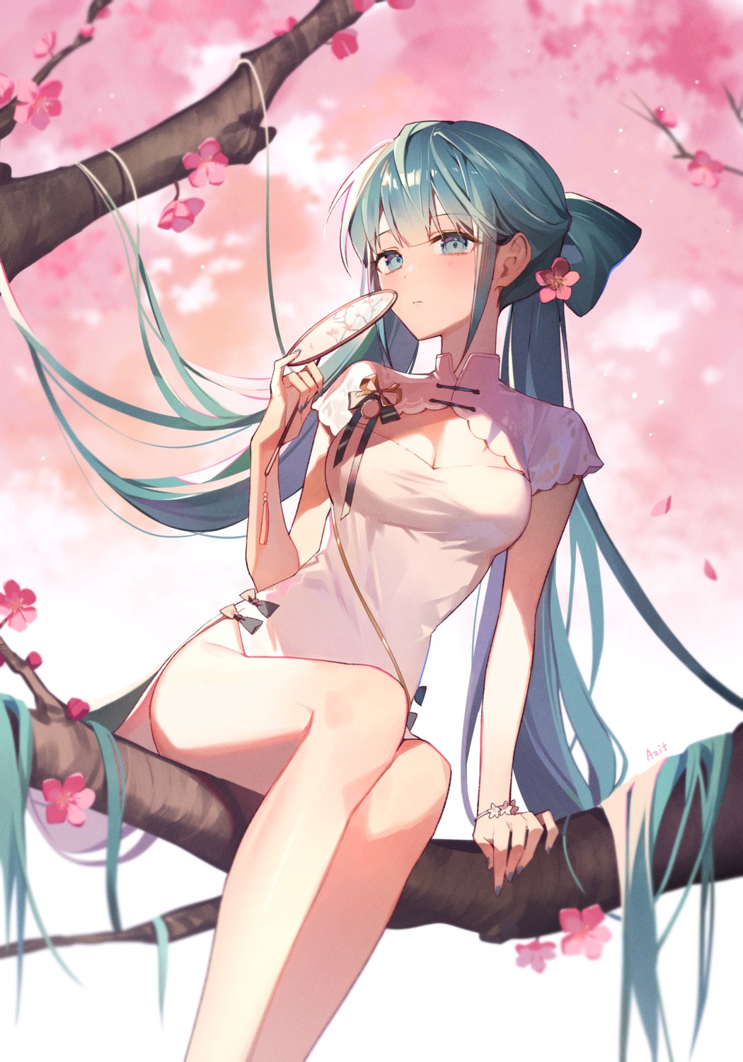 azit_(down) chinadress hatsune_miku nopan shaohua_hatsune_miku vocaloid