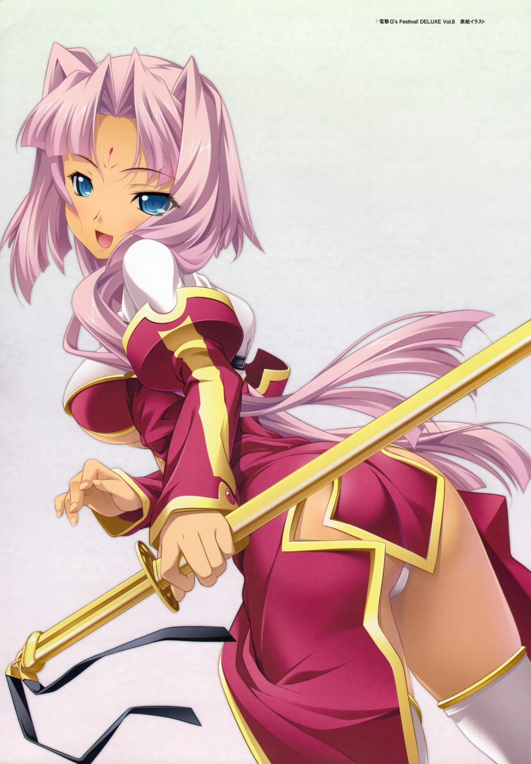 ass baseson cleavage duplicate hikage_eiji koihime_musou pantsu sonken sword thighhighs