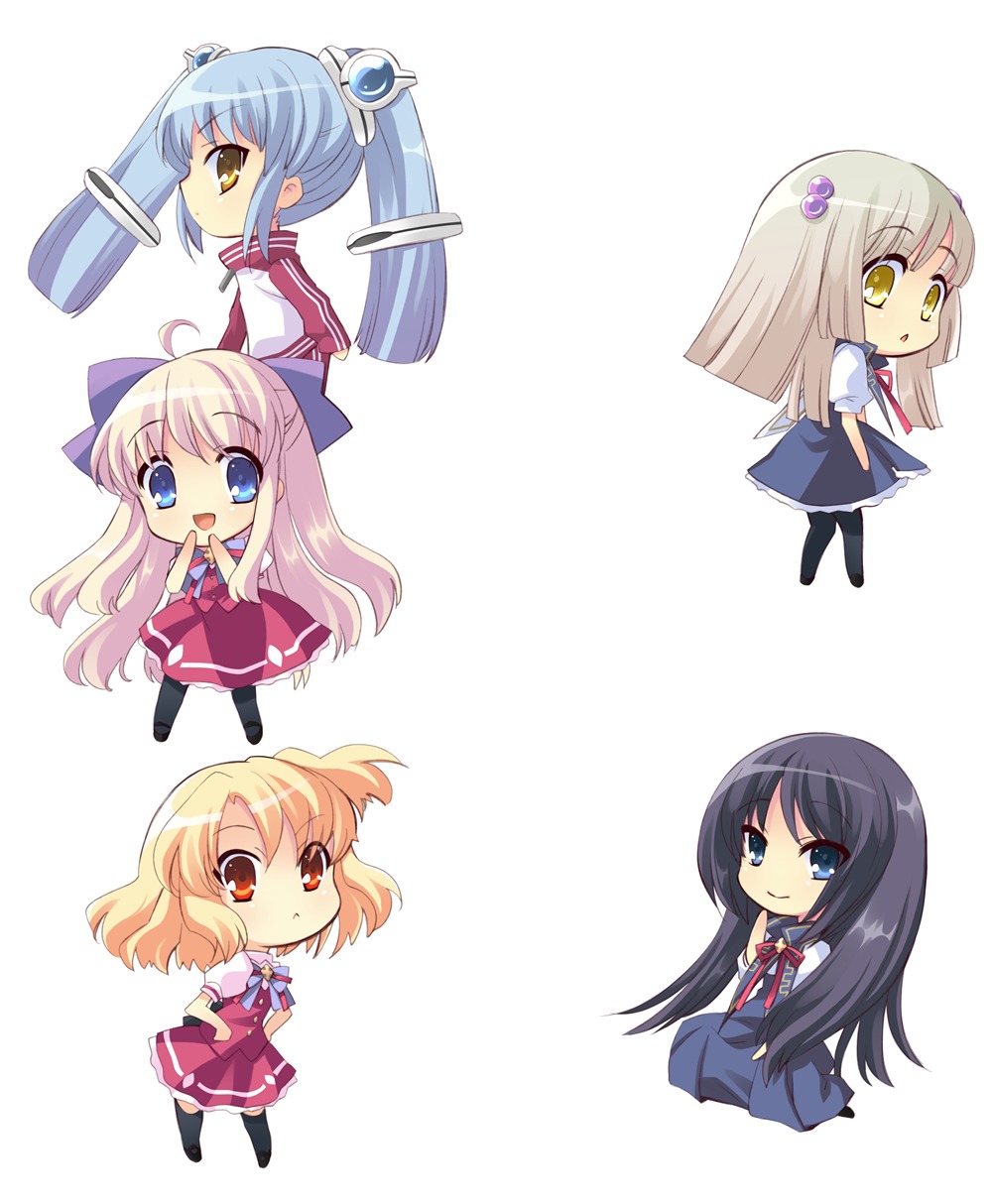 chibi flyable_heart ito_noizi kujou_kururi minase_sakurako pantyhose seifuku shirasagi_mayuri sumeragi_amane yukishiro_suzuno