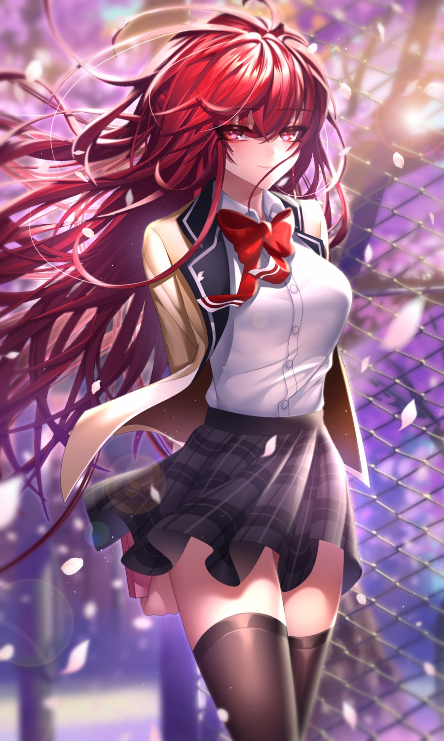 been elesis elsword seifuku skirt_lift thighhighs