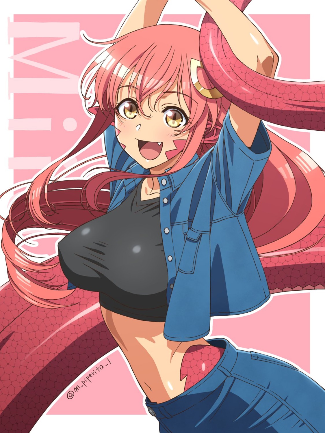 m piperita l monster musume no iru nichijou miia (monster musume) monster  girl pointy ears tail | #714395 | yande.re