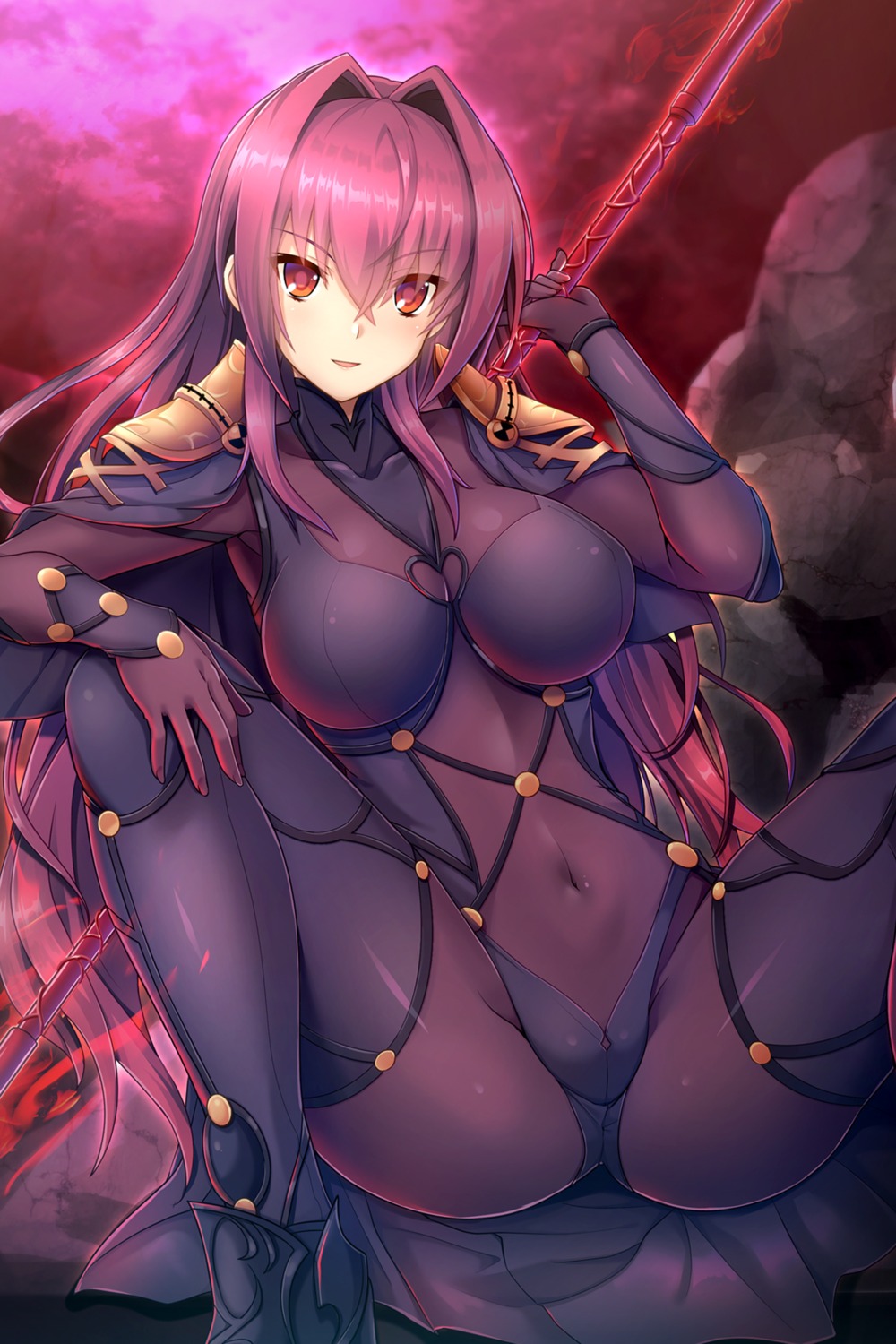 armor bodysuit fate/grand_order samoore scathach_(fate/grand_order) weapon