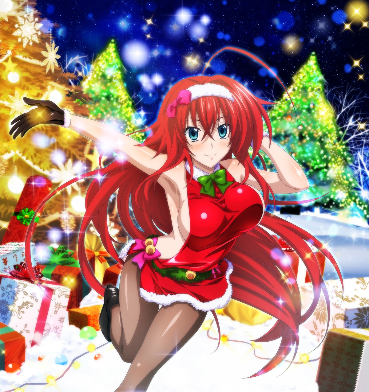 christmas highschool_dxd marvelous_entertainment no_bra pantyhose rias_gremory