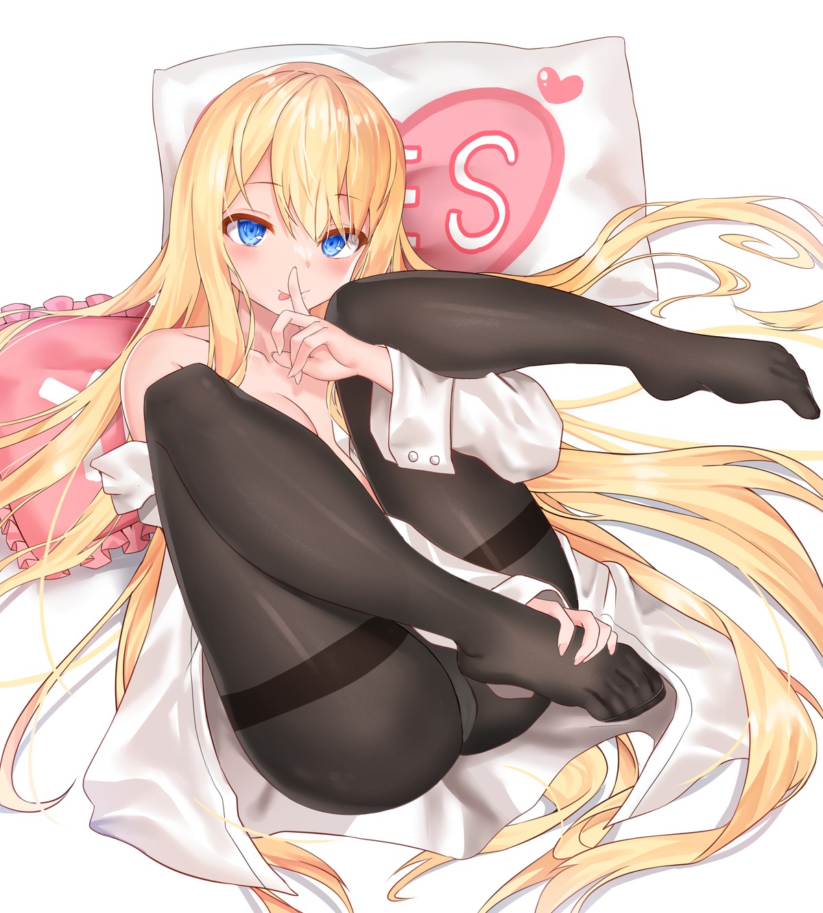 cameltoe deogho_(liujinzy9854) dress_shirt feet no_bra open_shirt pantsu pantyhose thong