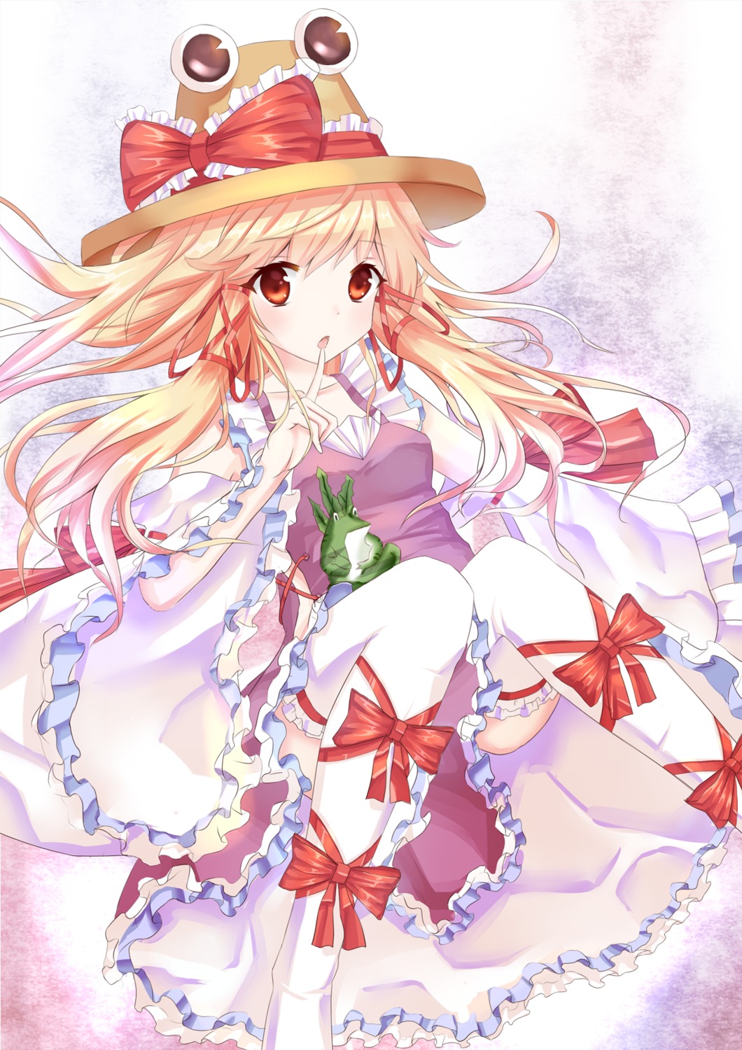 dress moriya_suwako thighhighs touhou xiao_yinbie