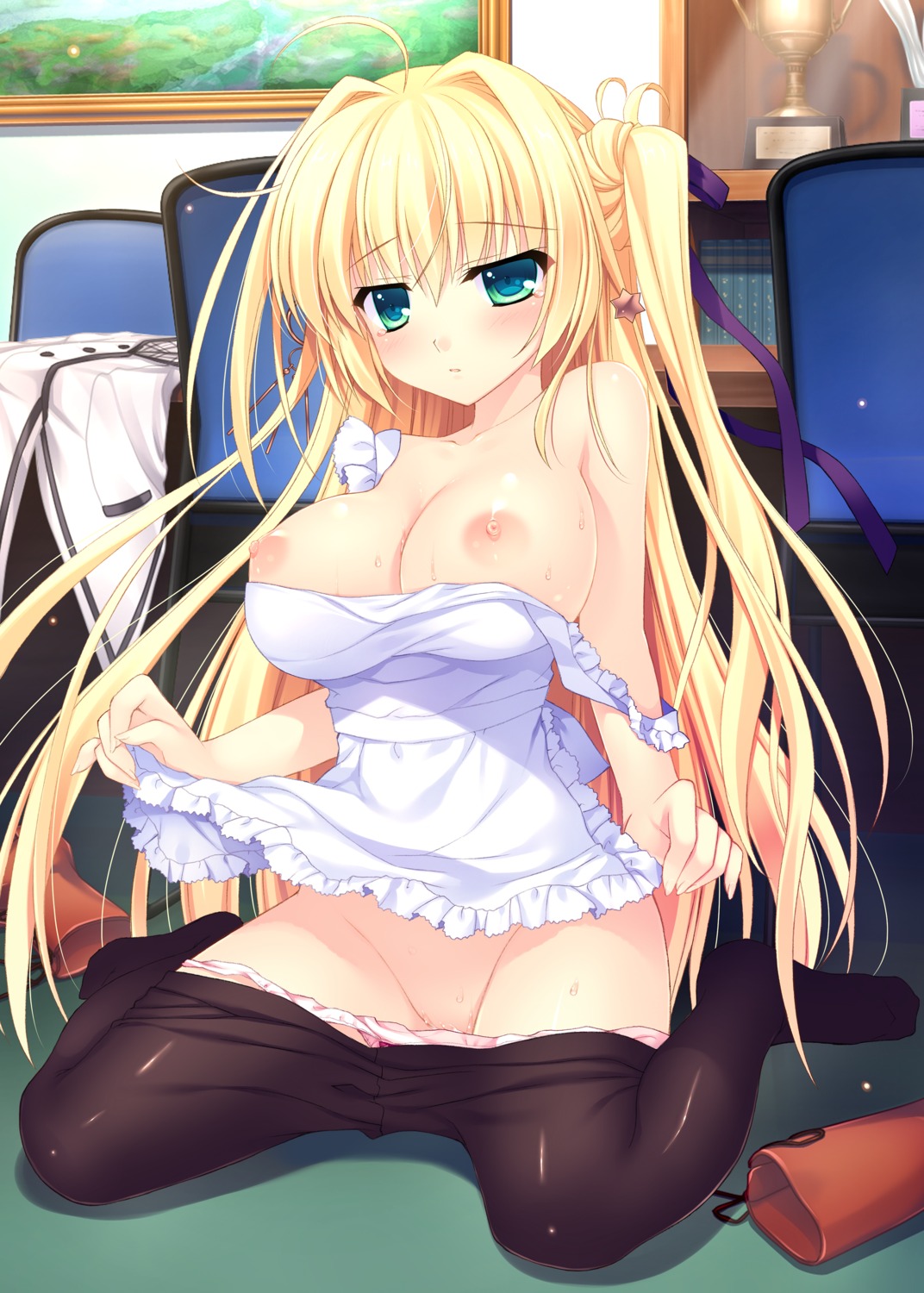 alia's_carnival digital_version naked_apron nanao_naru nanawind nipples pantsu panty_pull pantyhose sakurakouji_tsukuyomi skirt_lift wet