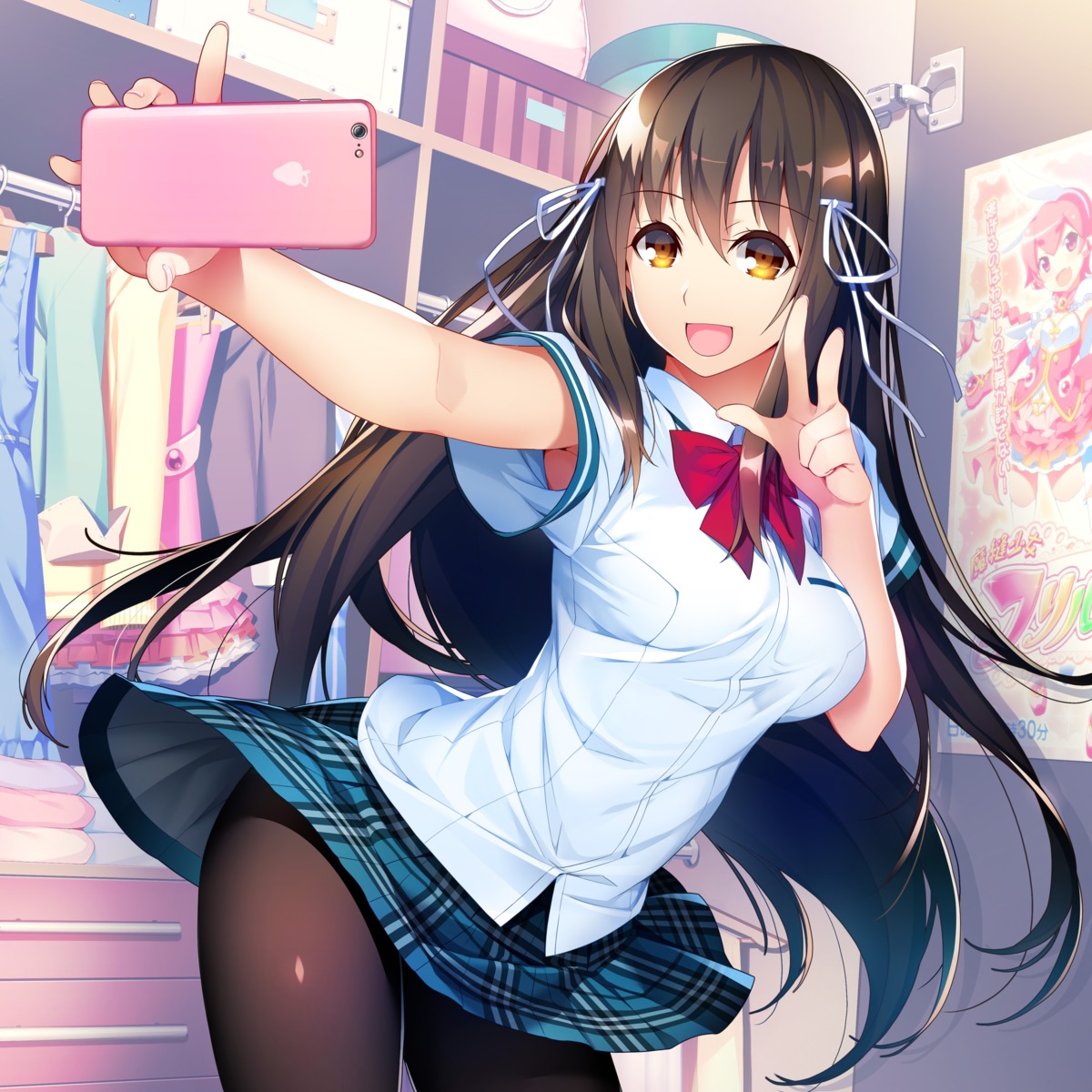 digital_version front_wing ino kagamihara_arisu momoiro_closet pantyhose seifuku