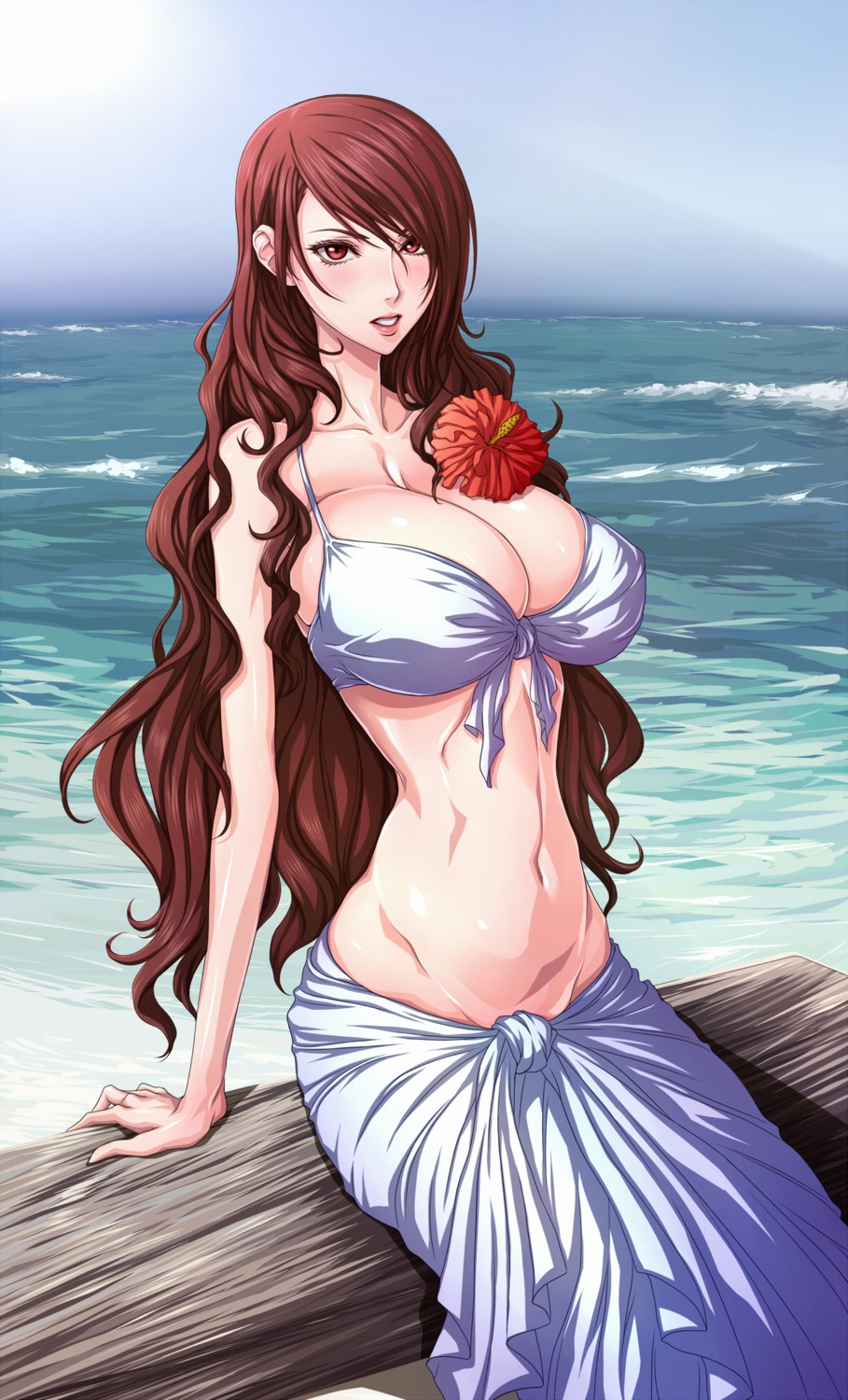 bikini_top cleavage golcondark kirijou_mitsuru megaten persona persona_3 swimsuits