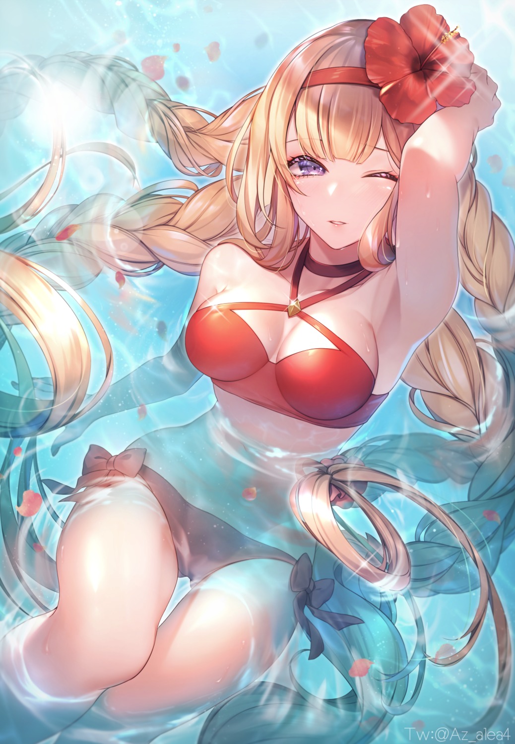 athena_(granblue_fantasy) azalea4 bikini cleavage granblue_fantasy swimsuits wet