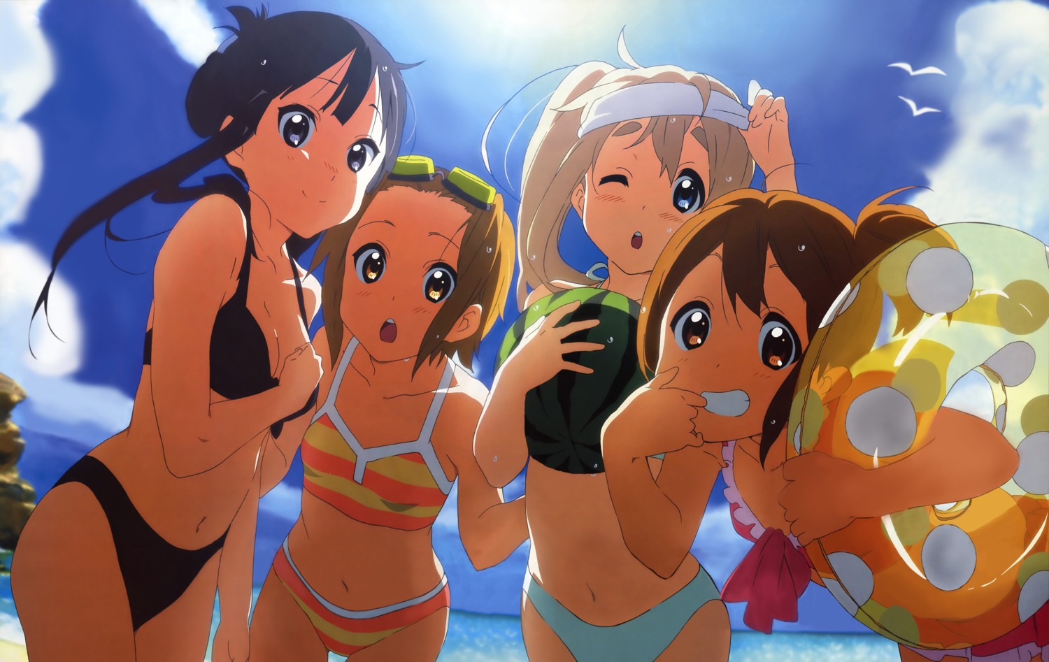 akiyama_mio bikini hirasawa_yui horiguchi_yukiko k-on! kotobuki_tsumugi swimsuits tainaka_ritsu