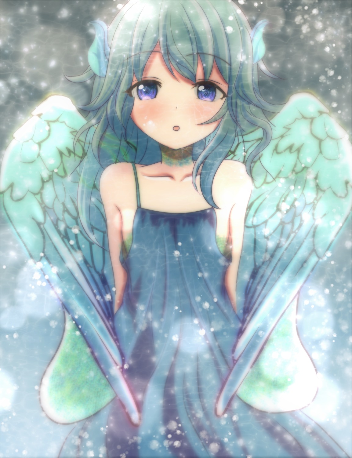 dress horns monster_girl tagme wings