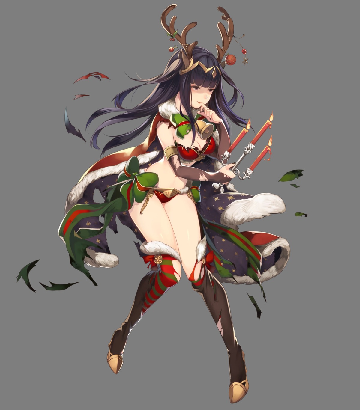 animal_ears bikini_armor christmas cleavage fire_emblem fire_emblem_heroes fire_emblem_kakusei heels horns nintendo possible_duplicate tharja thighhighs torn_clothes transparent_png washimoto