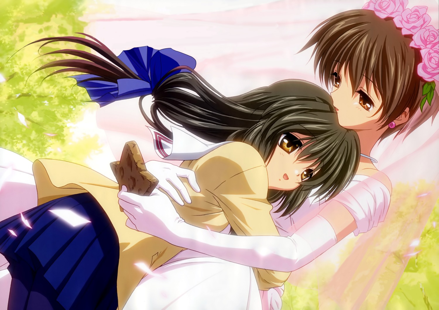 clannad dress ibuki_fuuko ibuki_kouko ikeda_kazumi seifuku wedding_dress