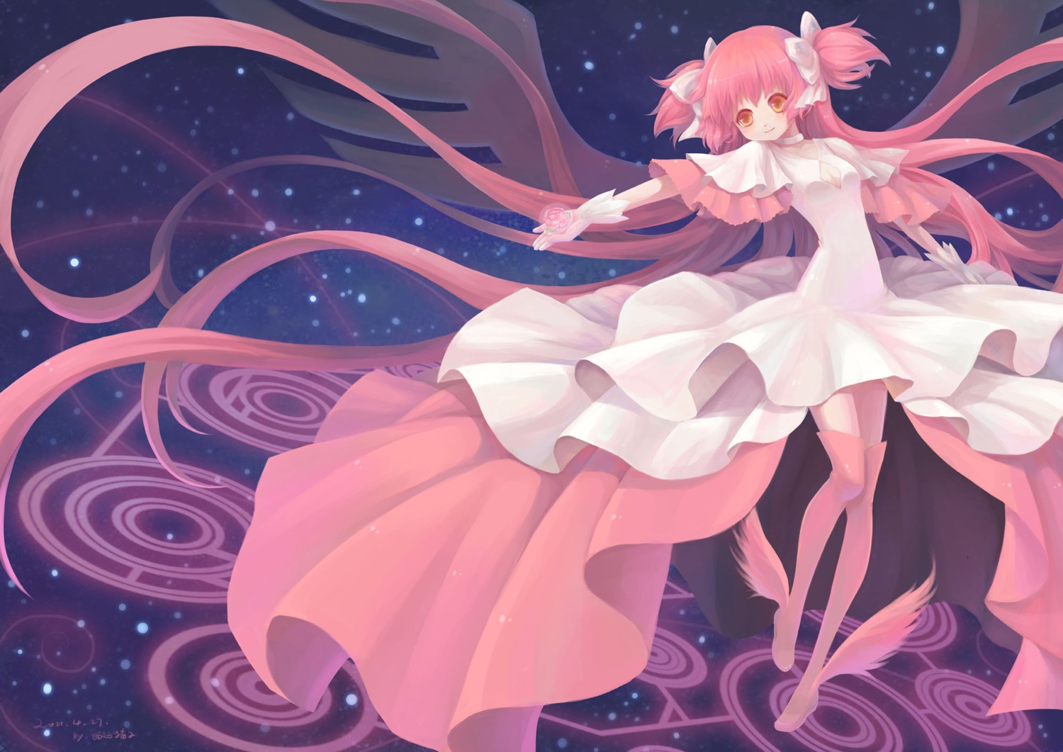 kaname_madoka puella_magi_madoka_magica sanmi_tenten thighhighs ultimate_madoka