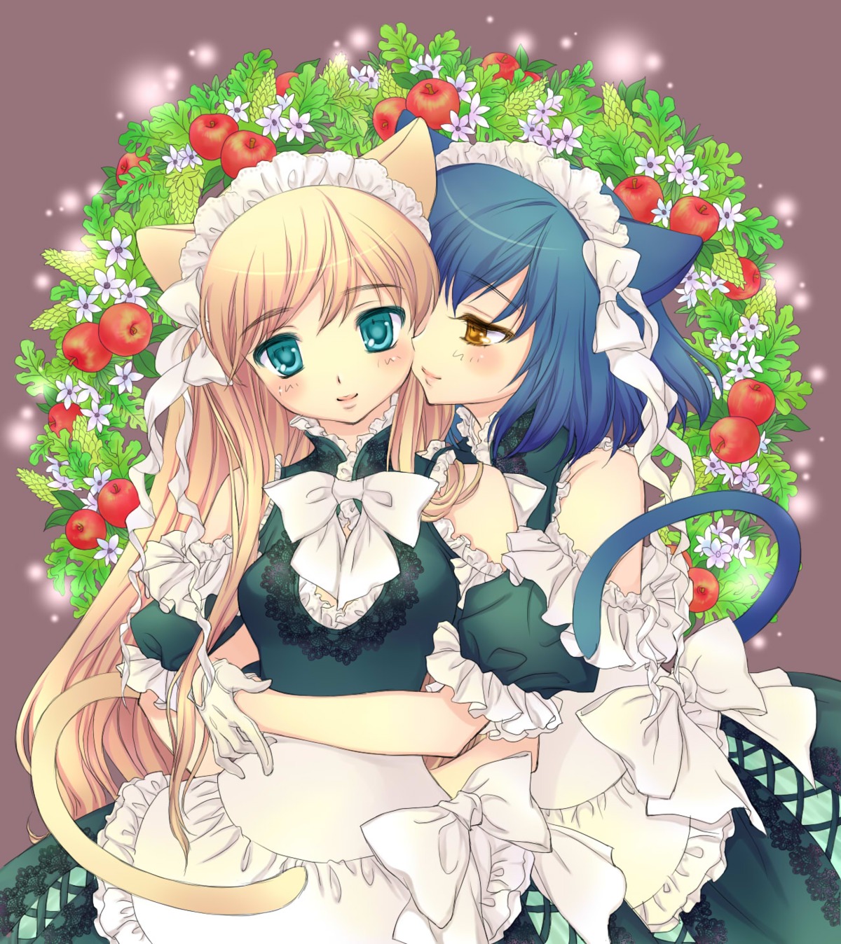 animal_ears dress lugosi_ela nekomimi tail yuri