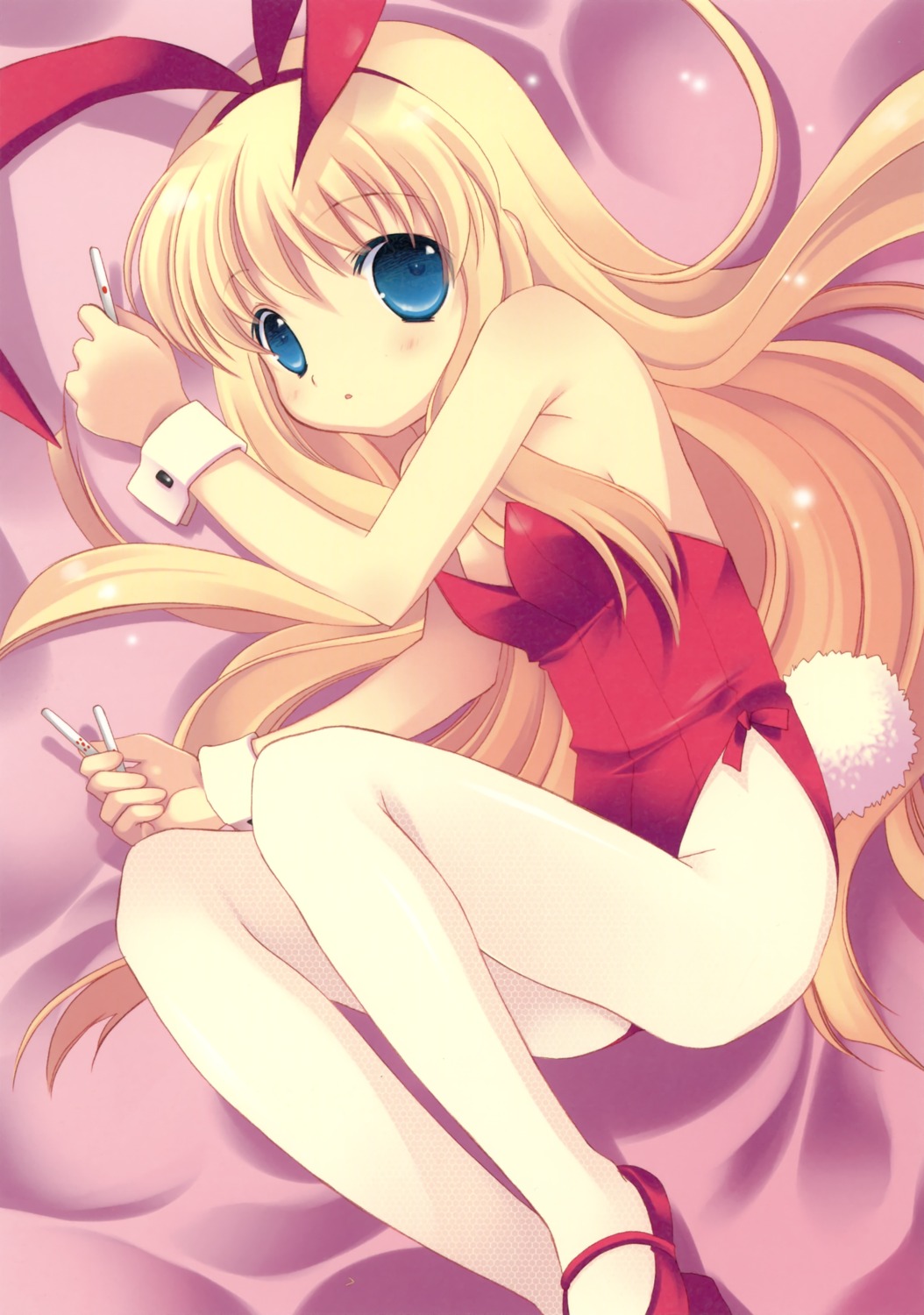 amae_koromo animal_ears bunny_ears bunny_girl hakkaya pantyhose saki tokumi_yuiko