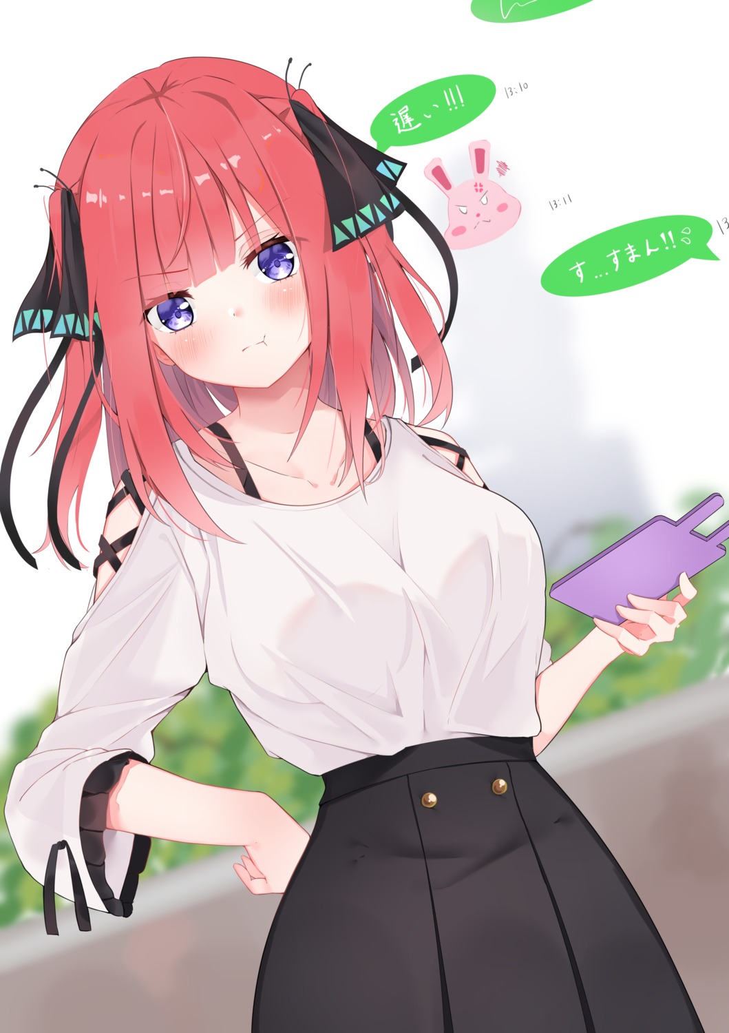 5-toubun_no_hanayome kuro_rakuda nakano_nino