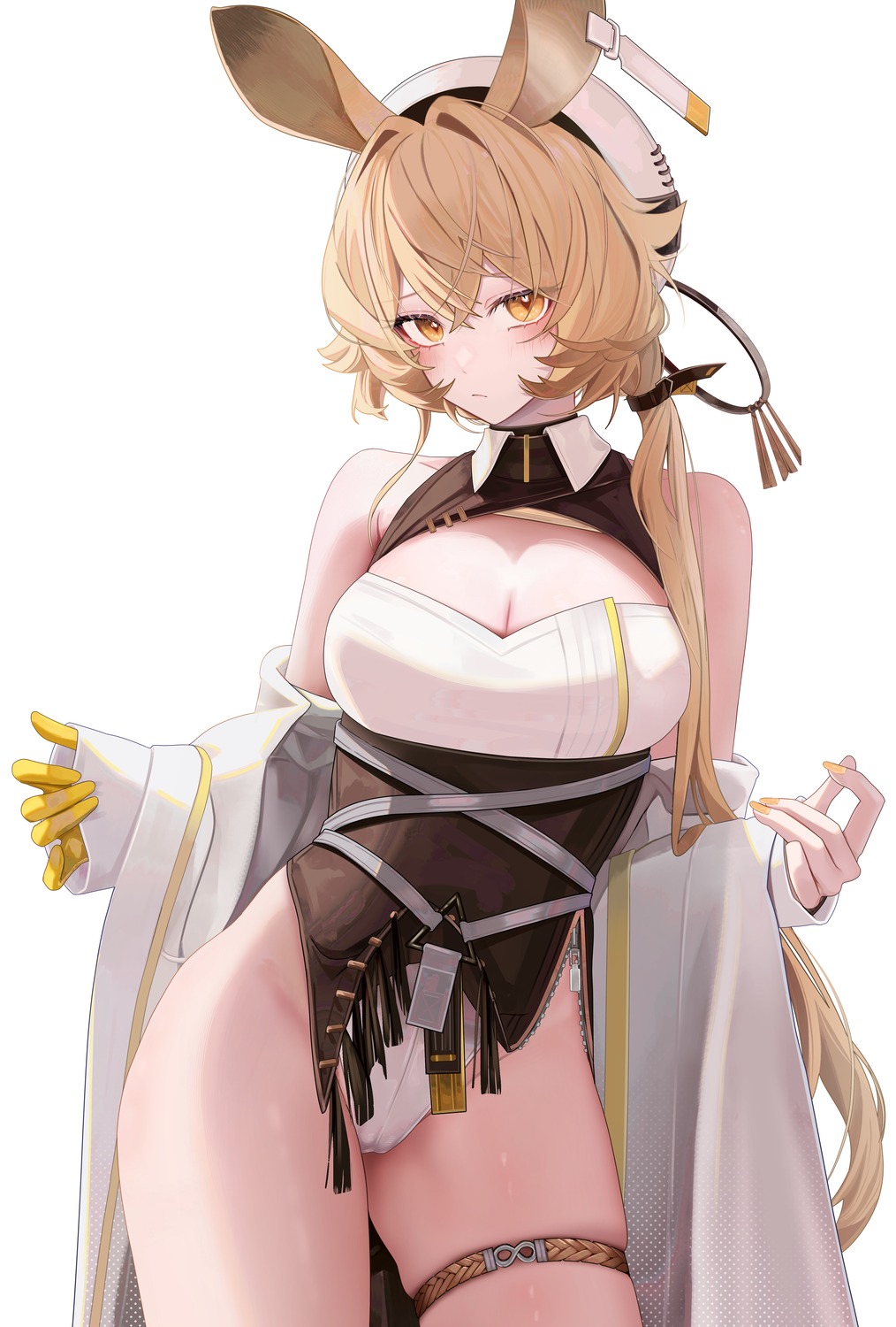 animal_ears arknights cameltoe cleavage dorothy_(arknights) garter leotard ru_zhai