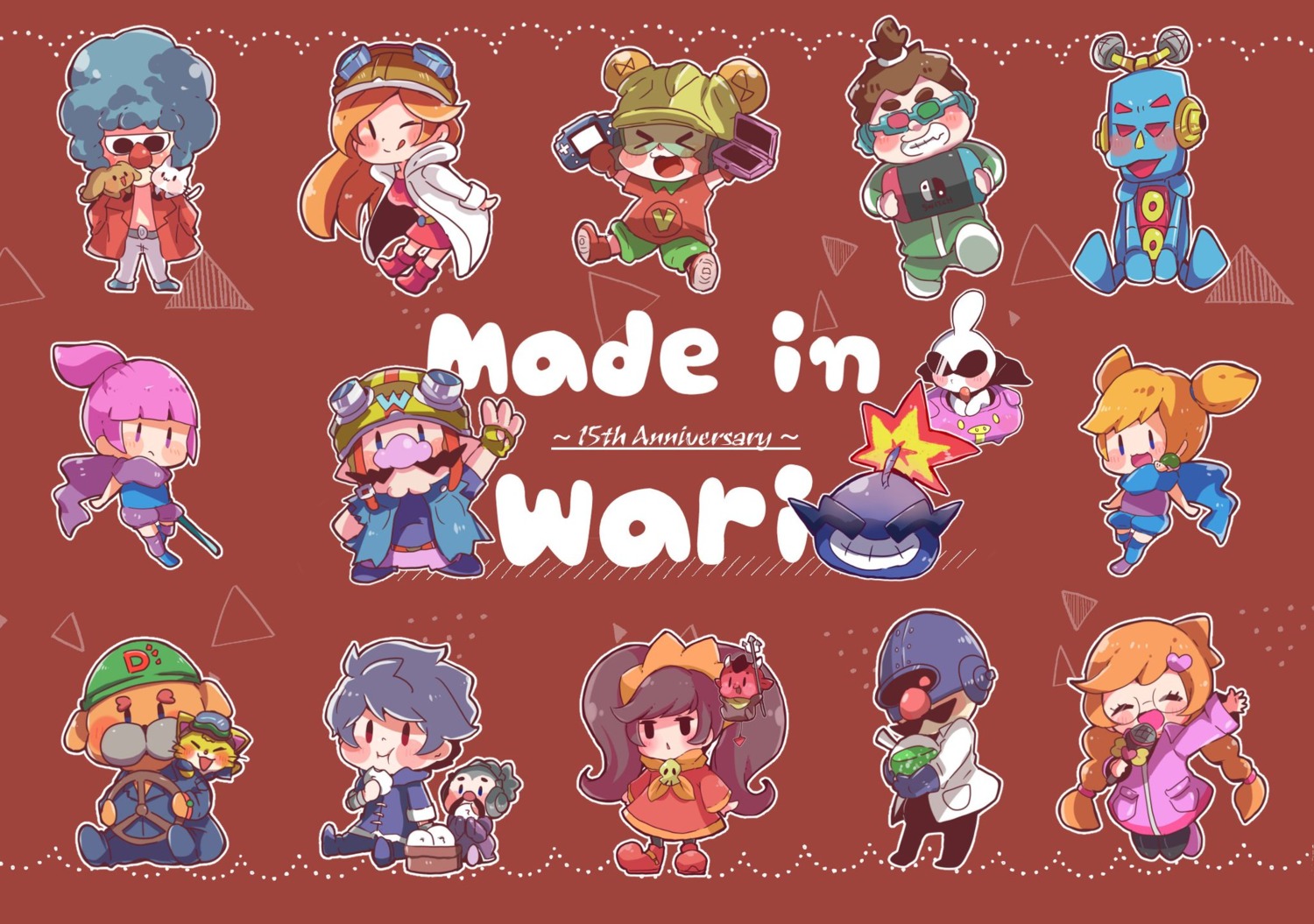 ana_(warioware) ashley_(warioware) chibi dr._crygor dress kat_(warioware) megane mona_(warioware) neko penny_(warioware) penny_crygor pointy_ears thighhighs wario warioware weapon young_cricket