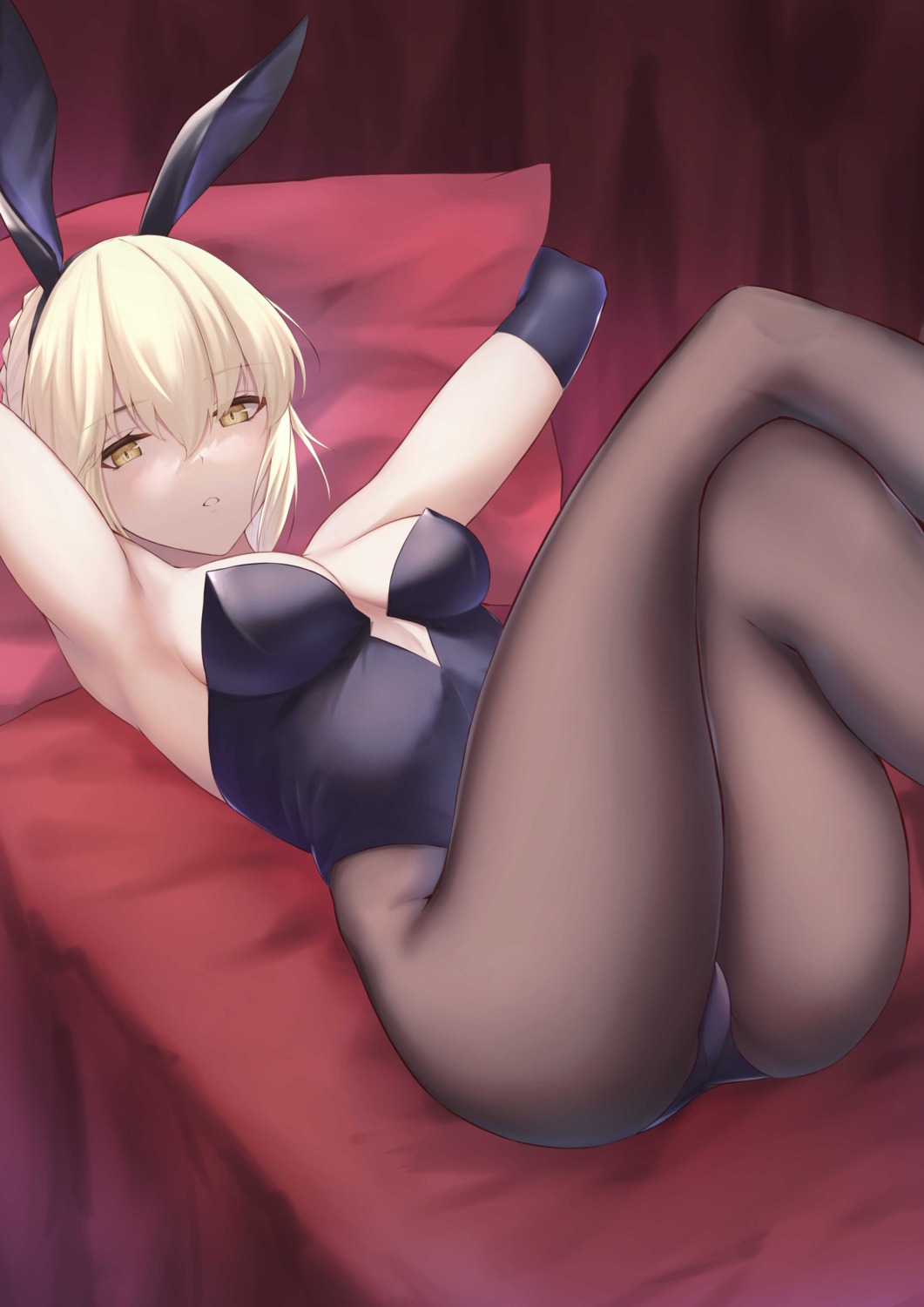 animal_ears bunny_ears bunny_girl fate/grand_order fuwatoromonta no_bra pantyhose saber saber_alter