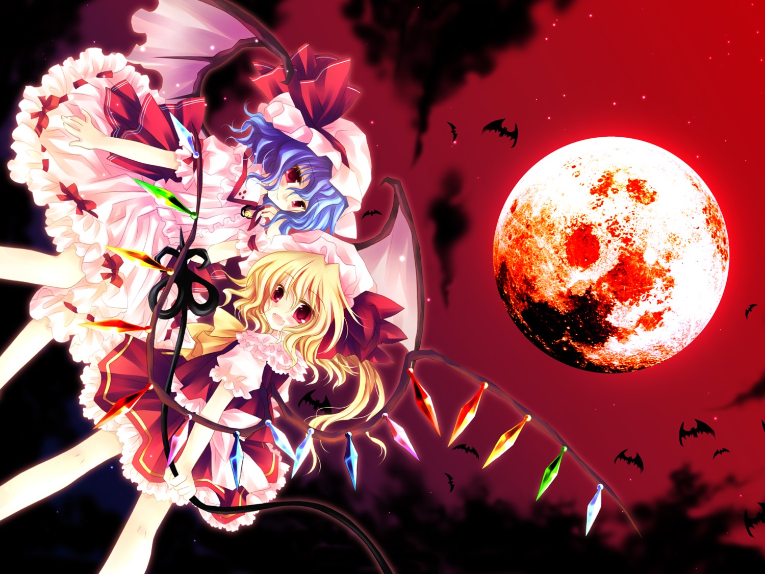 flandre_scarlet remilia_scarlet sakurazawa_izumi touhou wallpaper