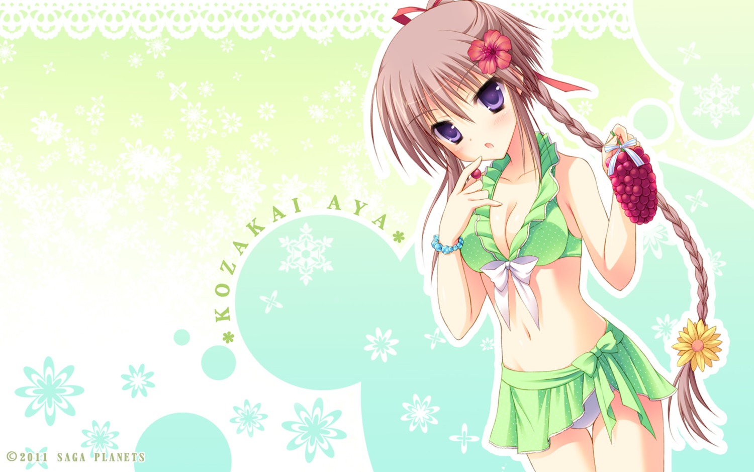 bikini cleavage hatsuyuki_sakura kozakai_aya saga_planets swimsuits toranosuke wallpaper