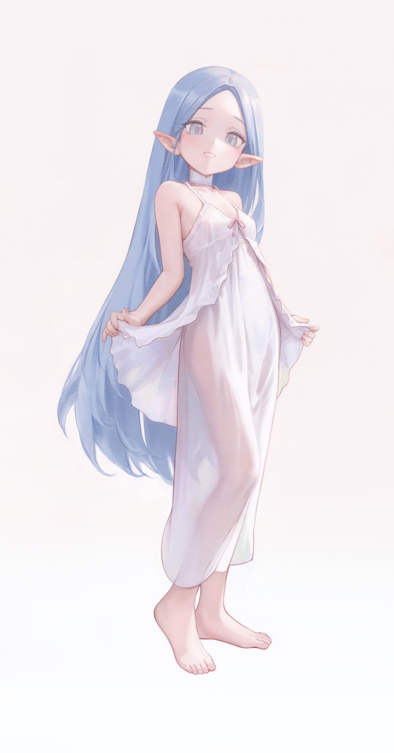 bingwei_huang elf loli pajama pointy_ears see_through