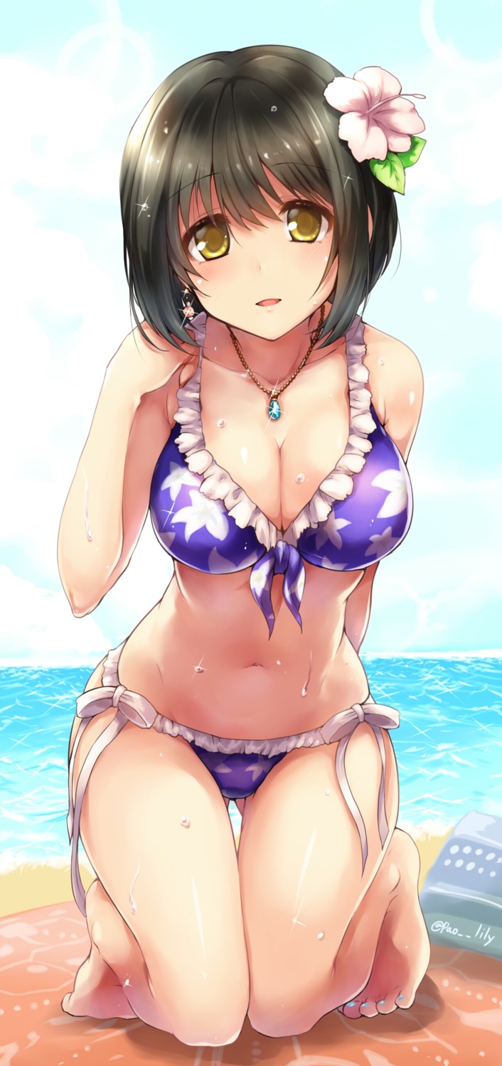 bikini cleavage paopao swimsuits takafuji_kako the_idolm@ster the_idolm@ster_cinderella_girls wet