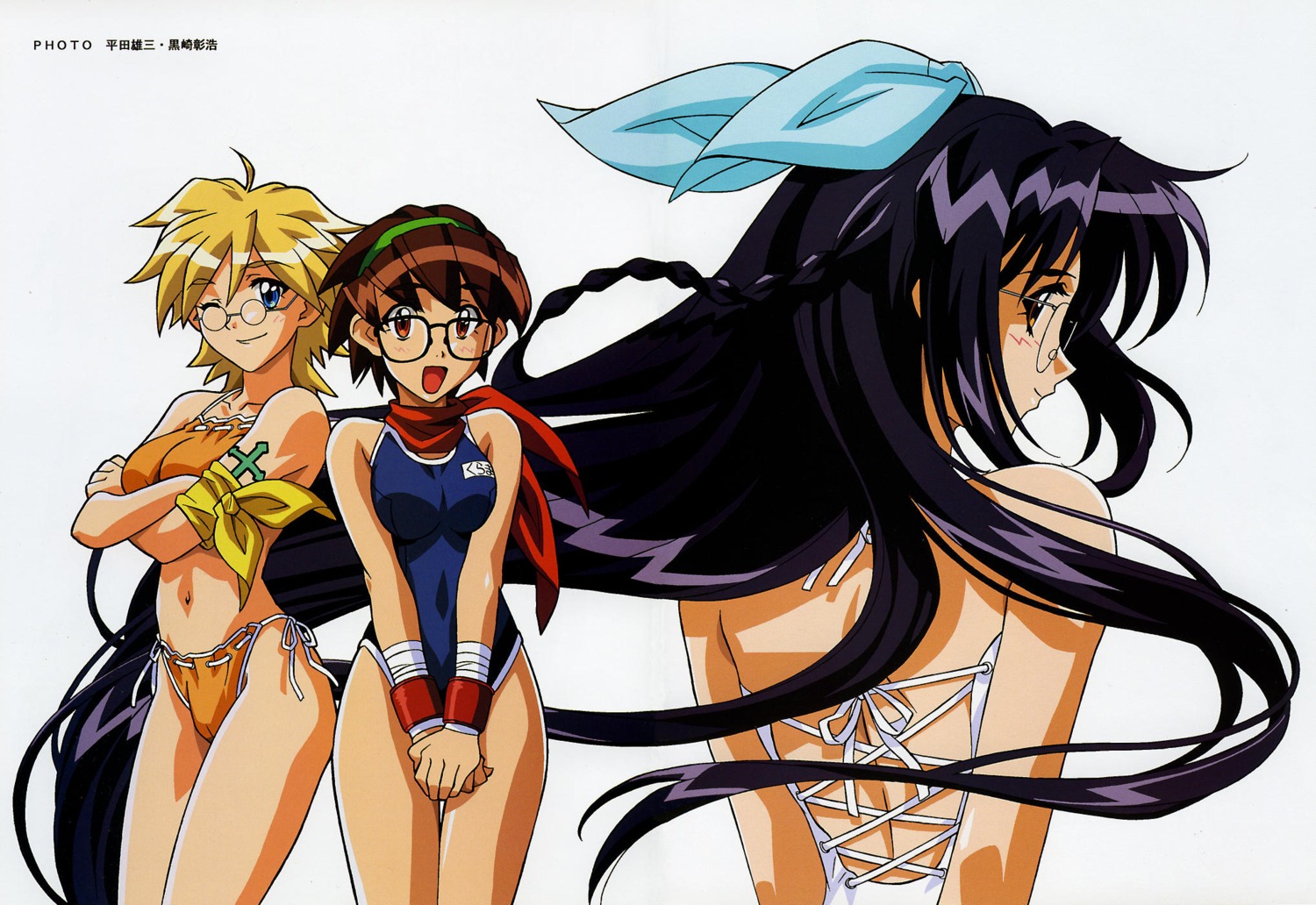 arashiyama_sera bikini g-on_riders hirata_katsuzou hoshikawa_yayoi kurama_yuuki megane swimsuits