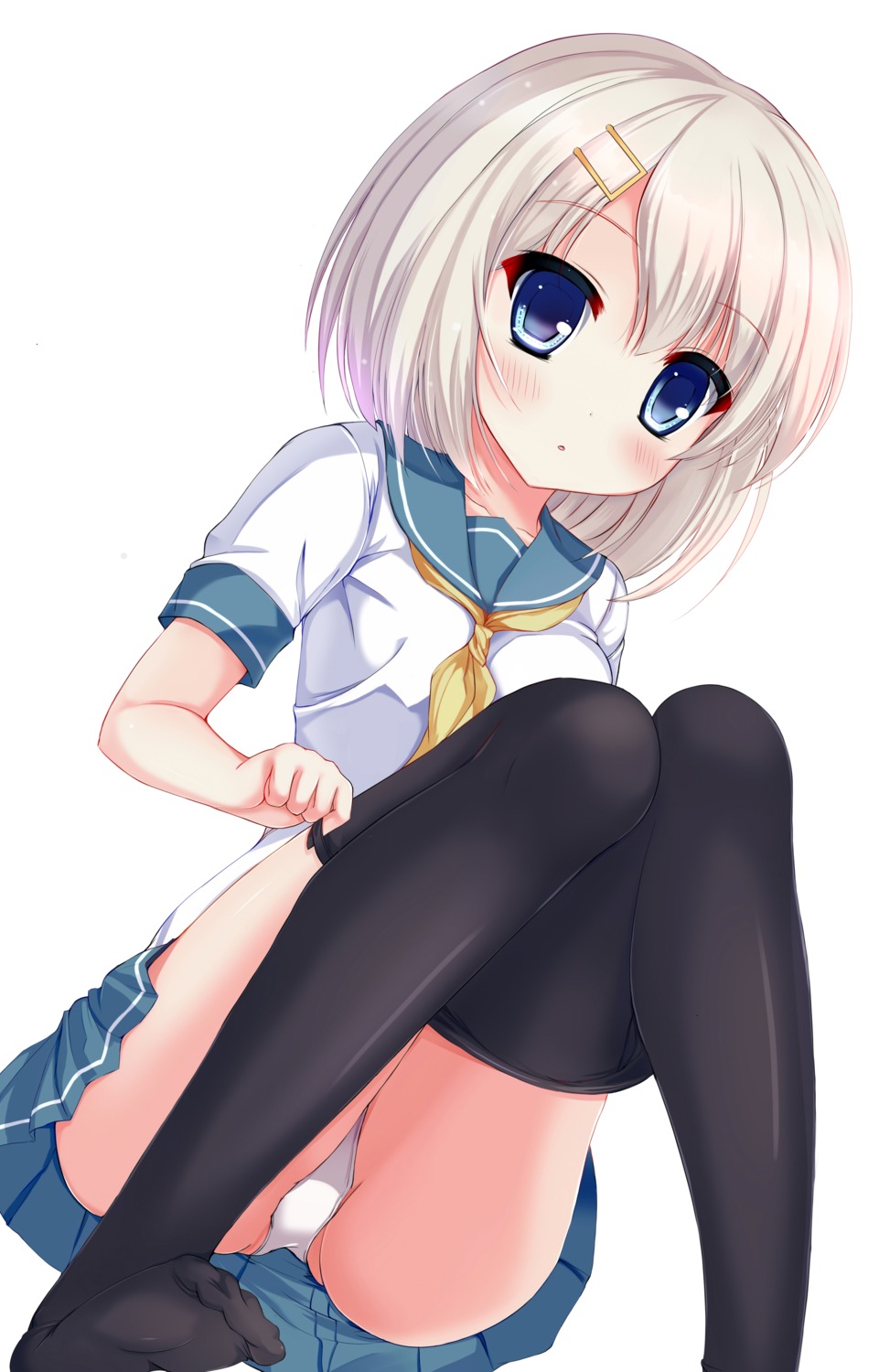 feet hamakaze_(kancolle) kantai_collection pantsu seifuku undressing urara_(artist)