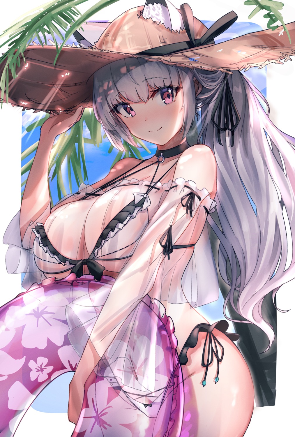 animal_ears bikini cameltoe cleavage gu_luco see_through swimsuits