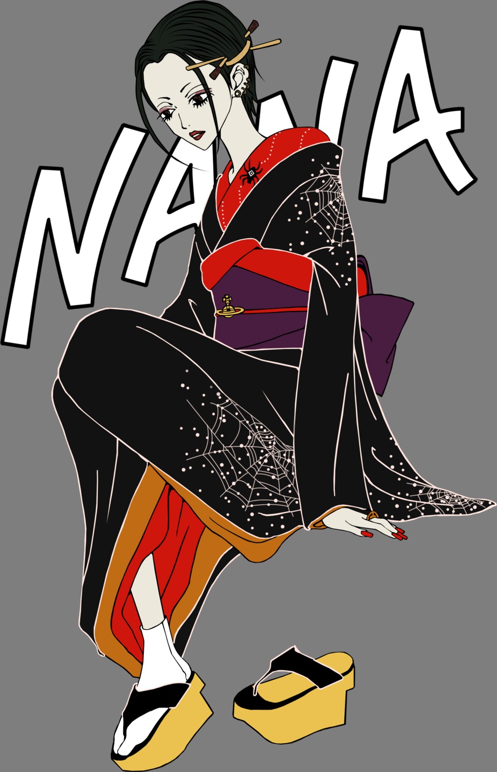 kimono nana_(series) osaki_nana transparent_png vector_trace yazawa_ai